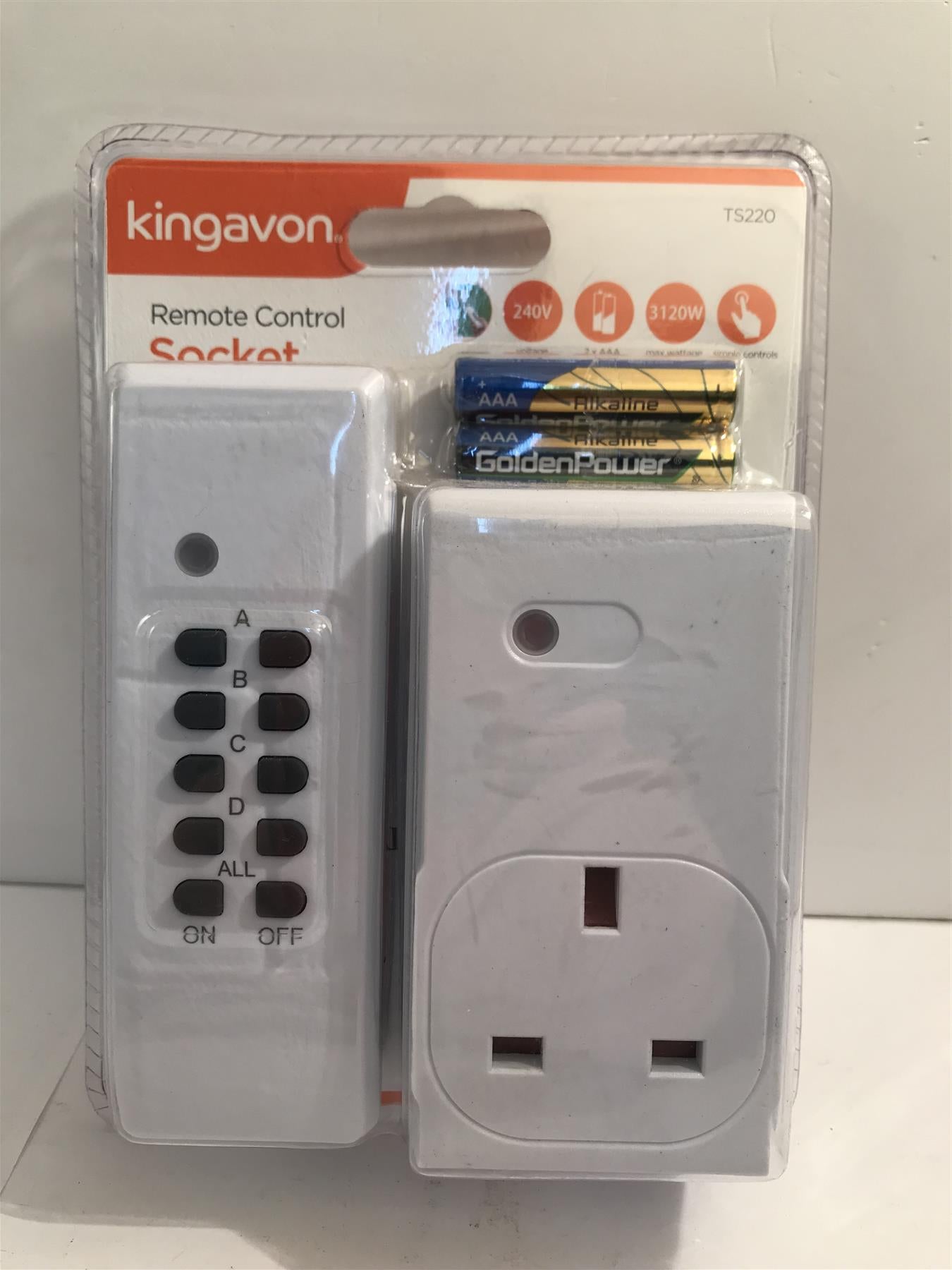 Kingavon Remote Control Socket Range up to 30m  TS220