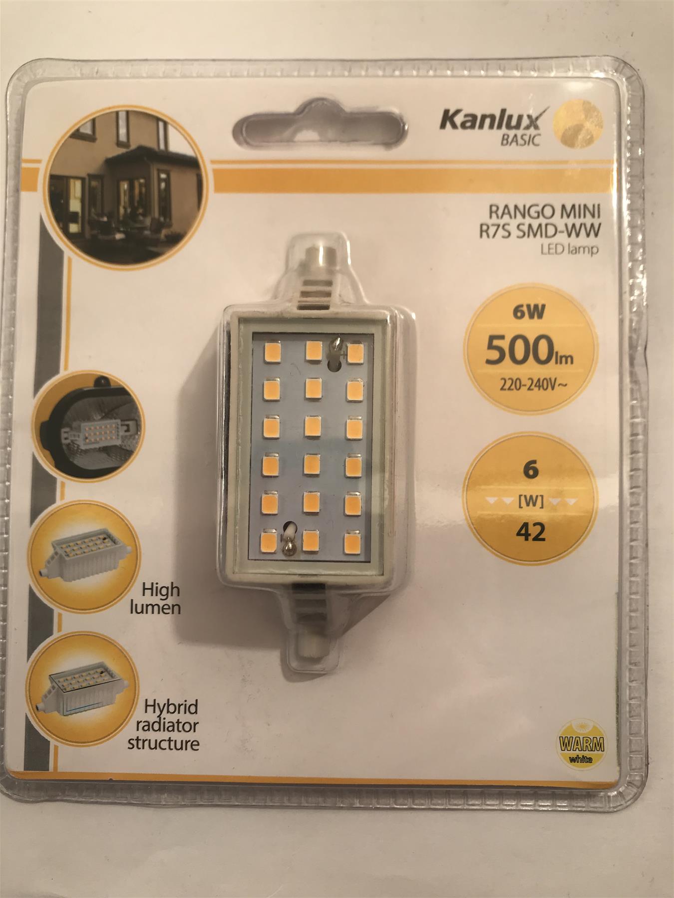 Kanlux Rango Mini R7S SMD-WW LED Lamp 6W 500lm 3000k Warm White 15099