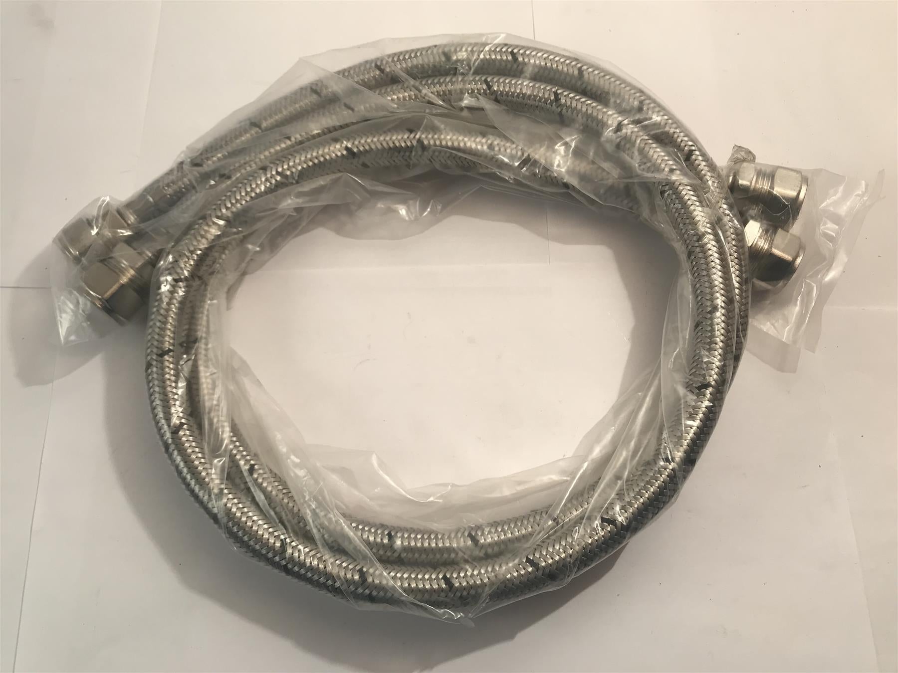 15mm x 15mm Pipe Flexible Braided Compression Connector Extra Long 900mm