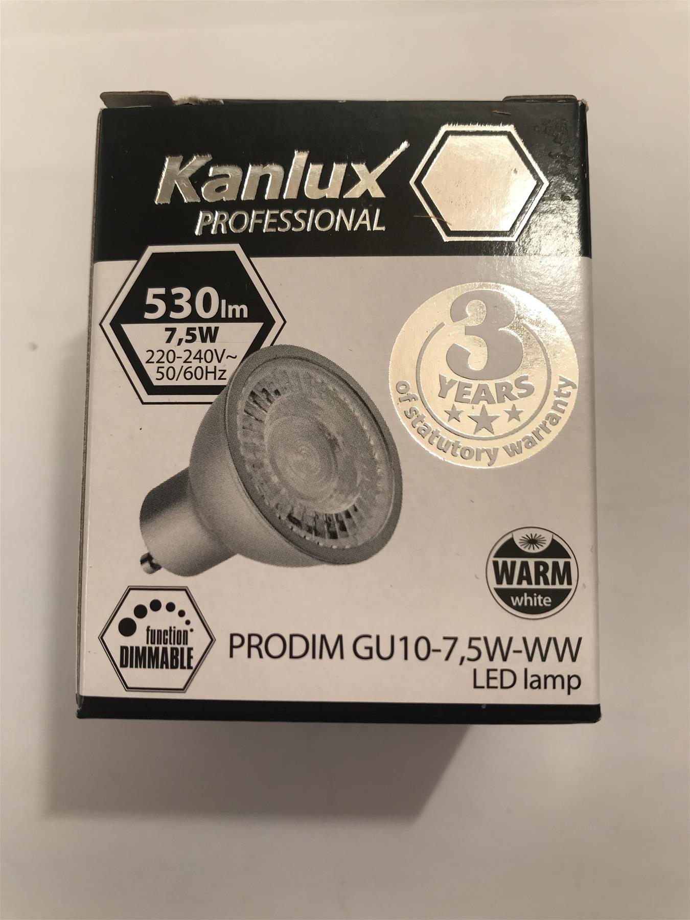 Kanlux PRODIM 7.5W GU10 2700k 530lm LED Bulb Warm White  24660