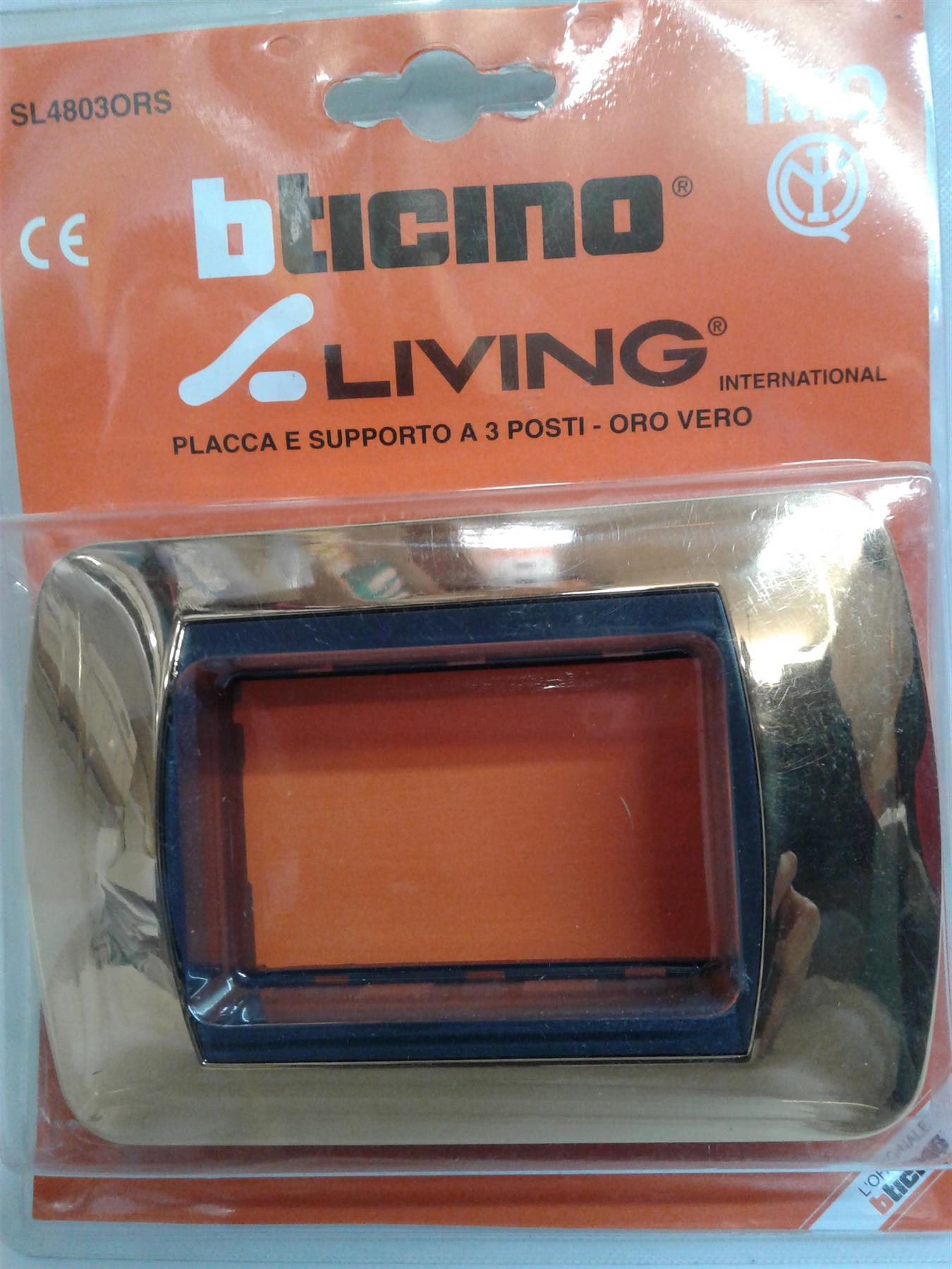 BTinco SL4803ORS WALL PLATE COVER LIVING INTERNATIONAL 3 MODULE GOLD FINISH