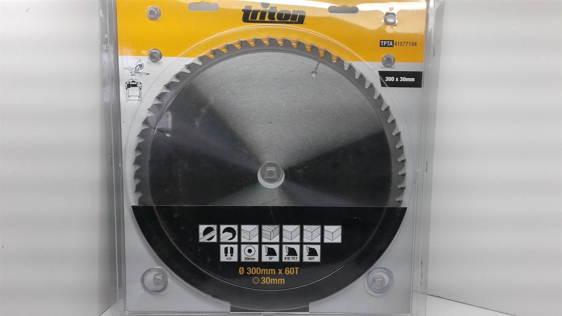 Triton 300mm x 30mm 60T TCT Circular Saw Blade for Hardwood, Softwood & PVC Fine