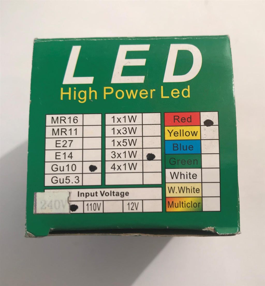 GU10 Red 3W LED Energy Saving Bulb