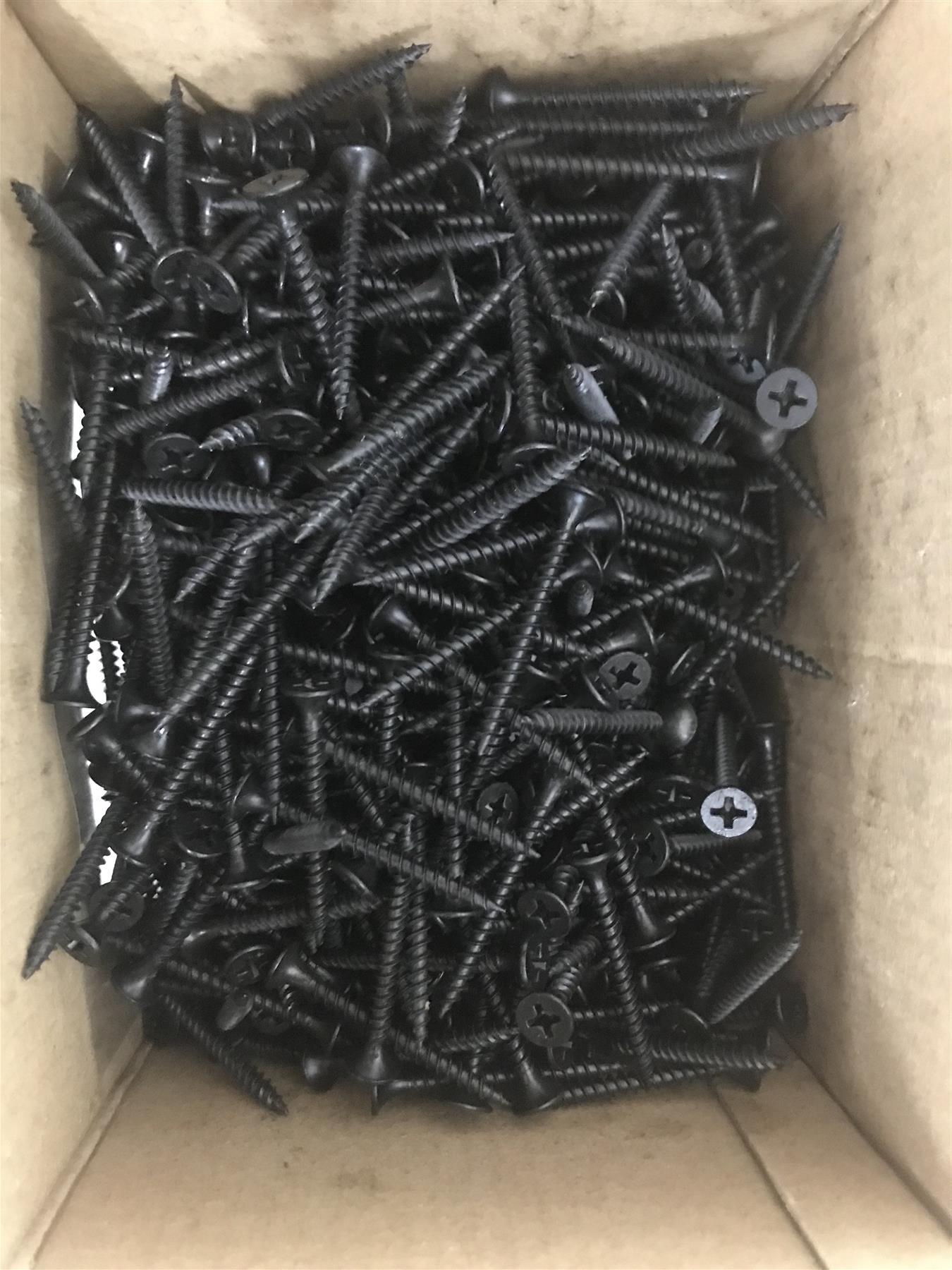 4TRADE 153895 DRYWALL 3.5 x 38mm SCREWS BLACK PHOSPHATE FINISH 1000pce PACK