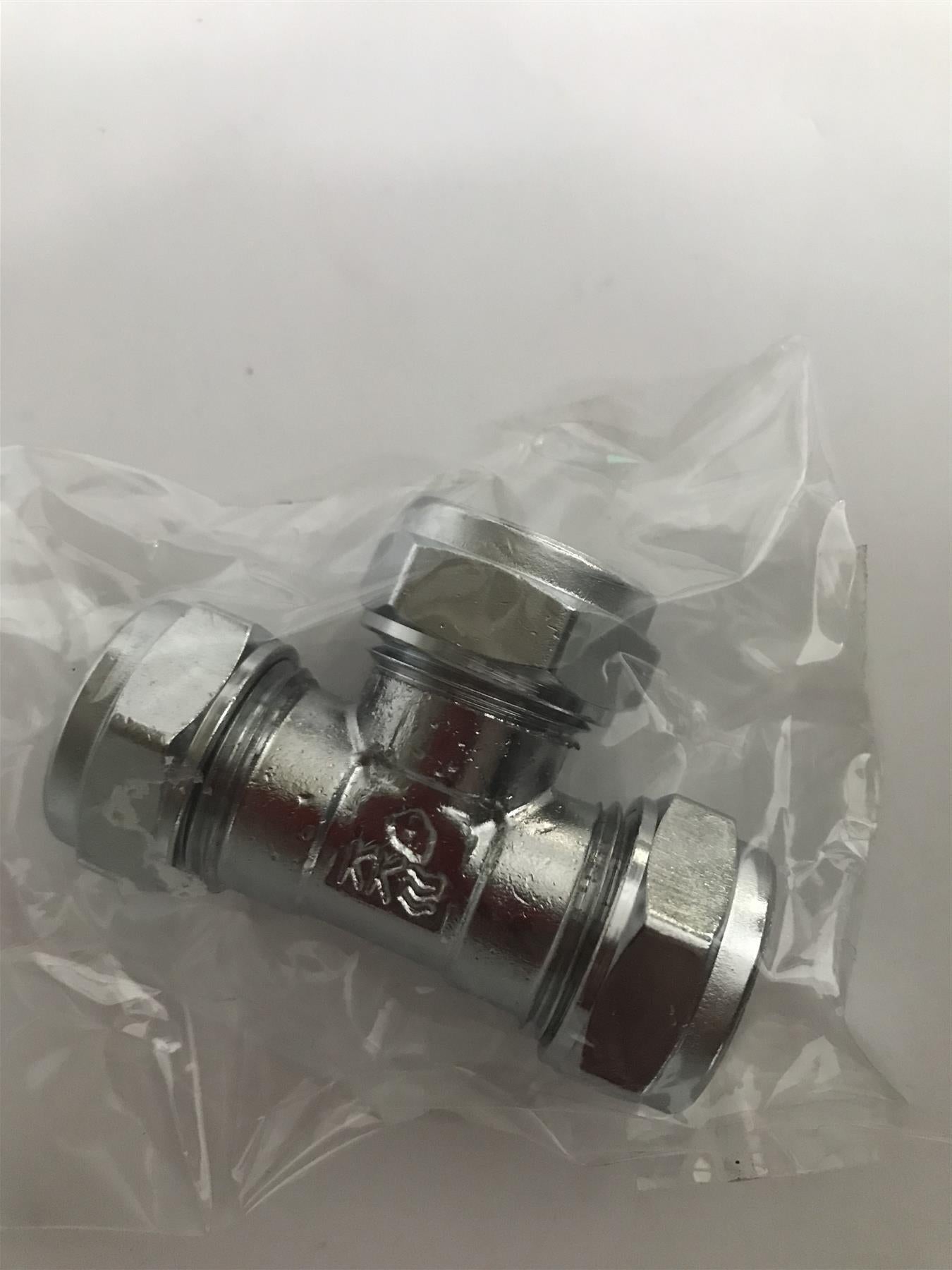 Flowflex Chrome 15mm Equal Tee Compression