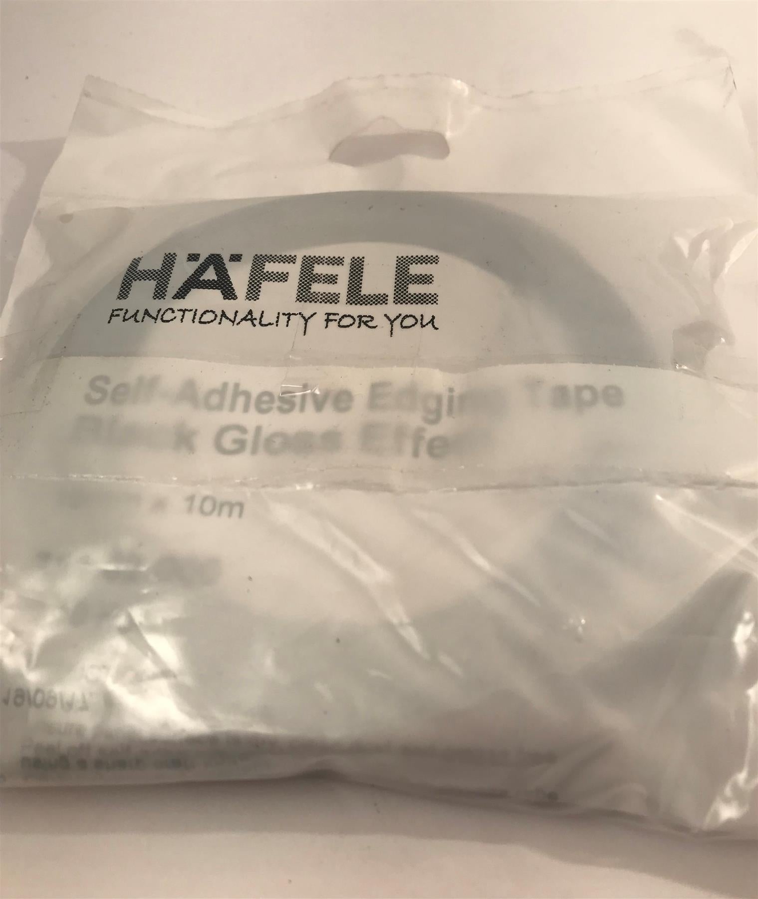 Hafele Self Adhesive Edging Tape Black Gloss Effect 18mm x 10m