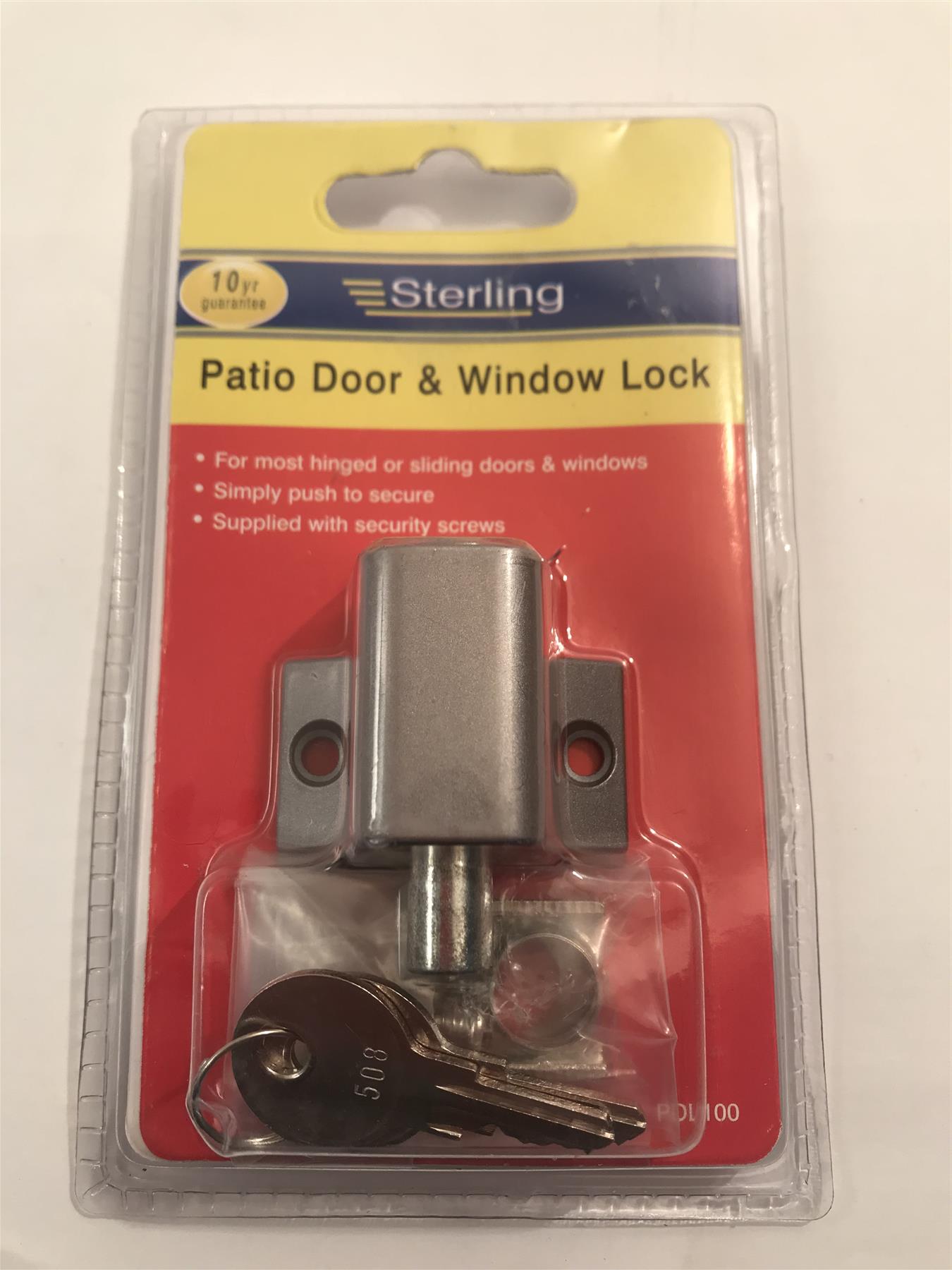 Sterling PDL100 Patio Door and Window Locks - Satin Nickel