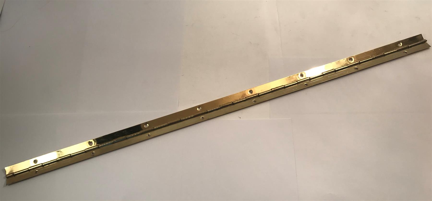 PIANO HINGE 600mm x 25mm / 24" x 1" brass plated steel continuous hinge
