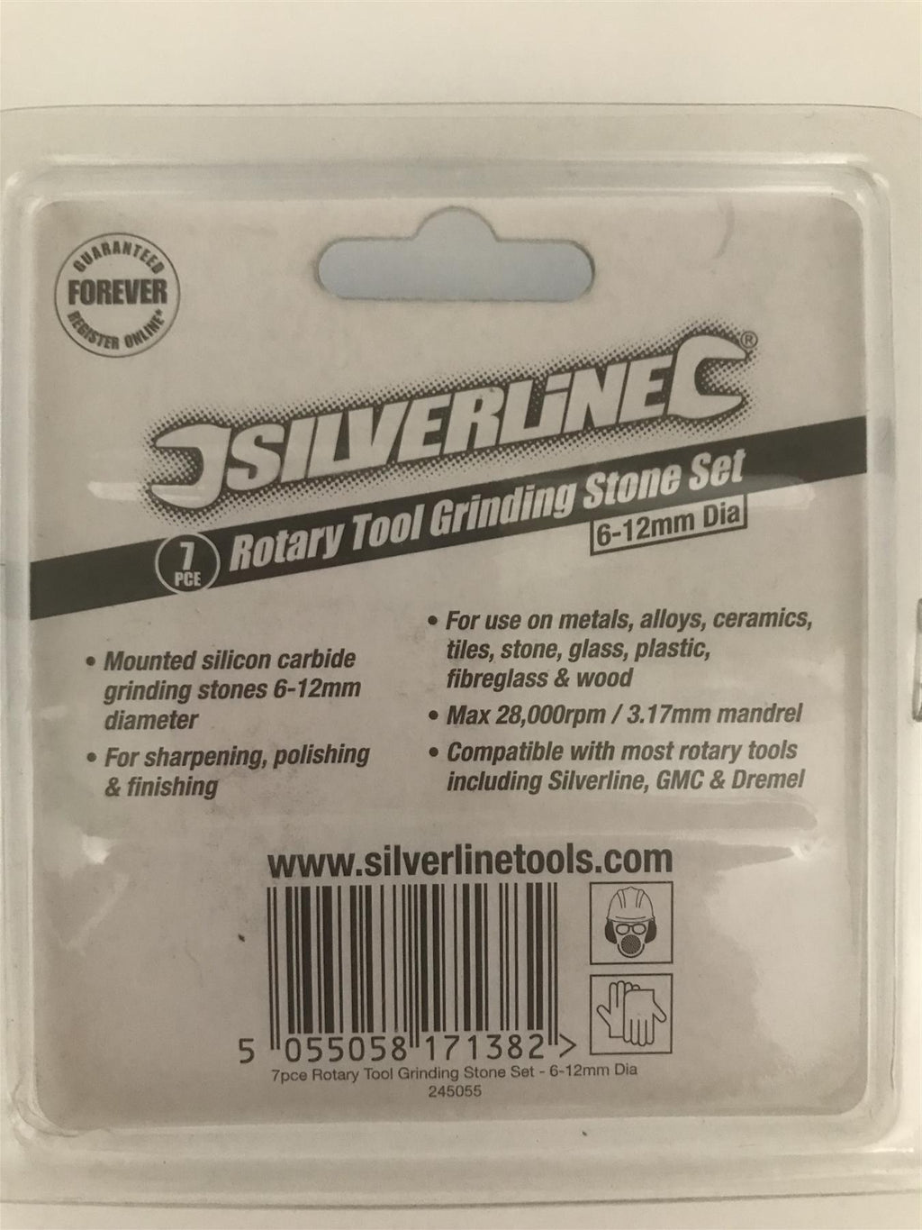 Silverline 7pc Rotary Tool Grinding Stone Set 6-12mm Dia   3245055