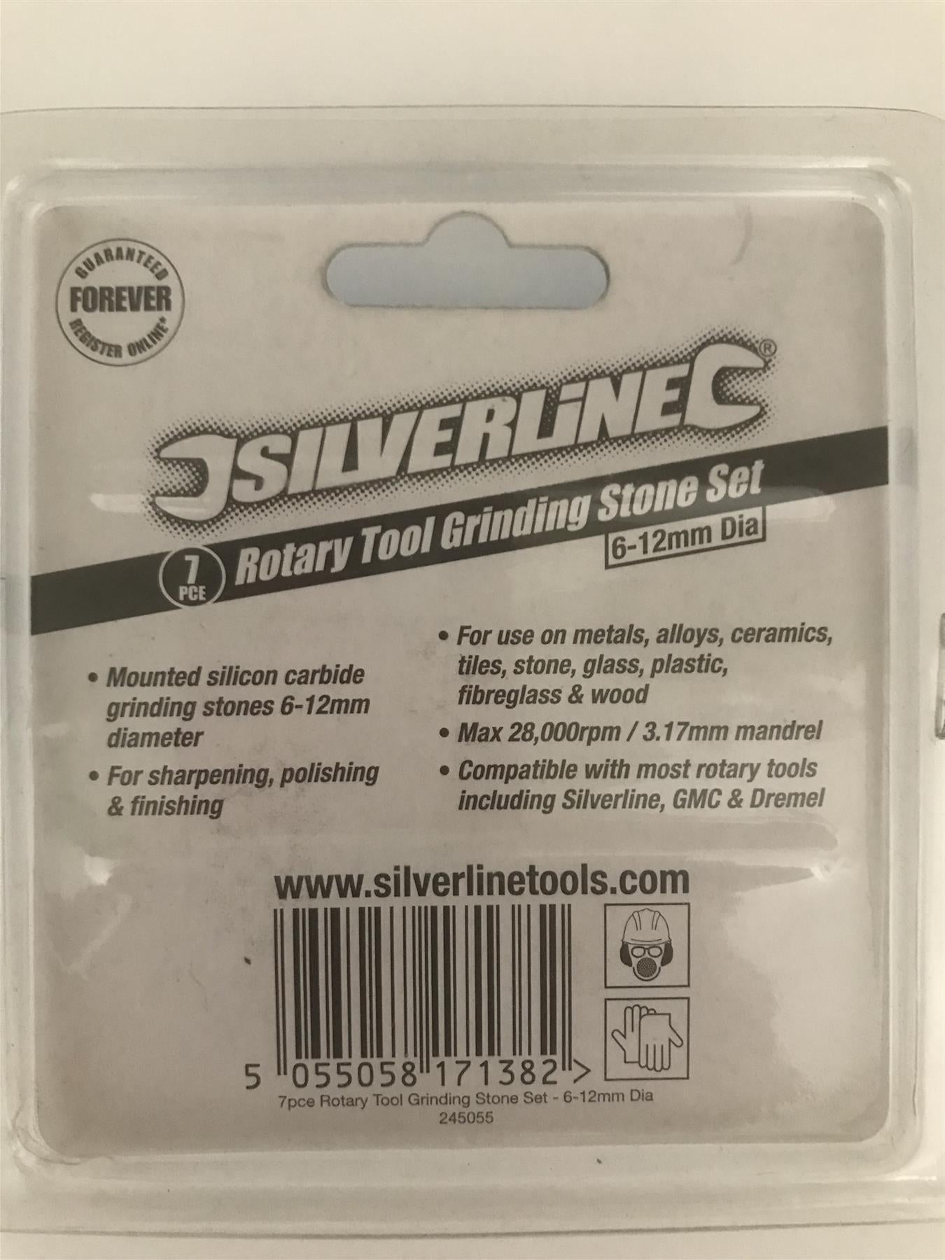 Silverline 7pc Rotary Tool Grinding Stone Set 6-12mm Dia   3245055