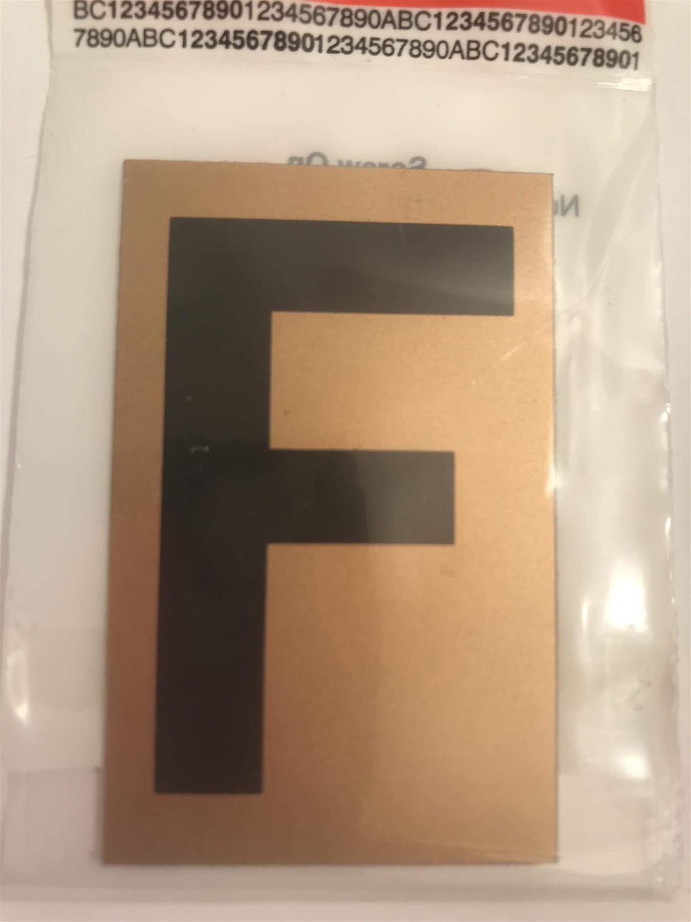 Best Gold/Black Letter F Self Adhesive 1" x 2"