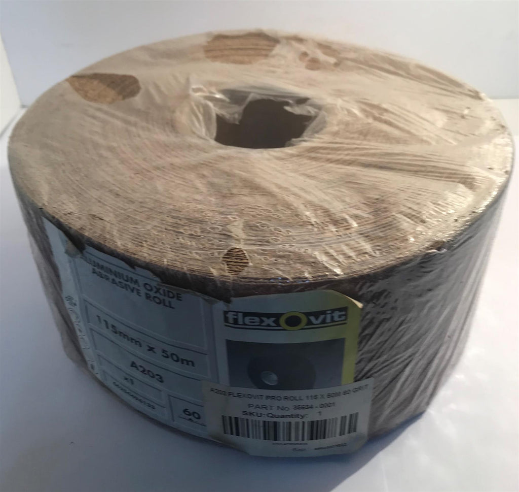 Flexovit  A203 Aluminium Oxide Abrasive Roll 115mm x 50m 60 Grit