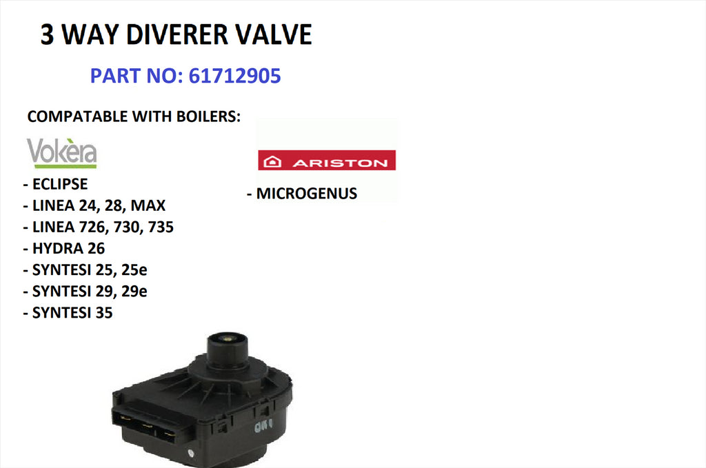 NEW Vokera Linea SYNTESI 3 WAY Diverter Valve Motor 61712905