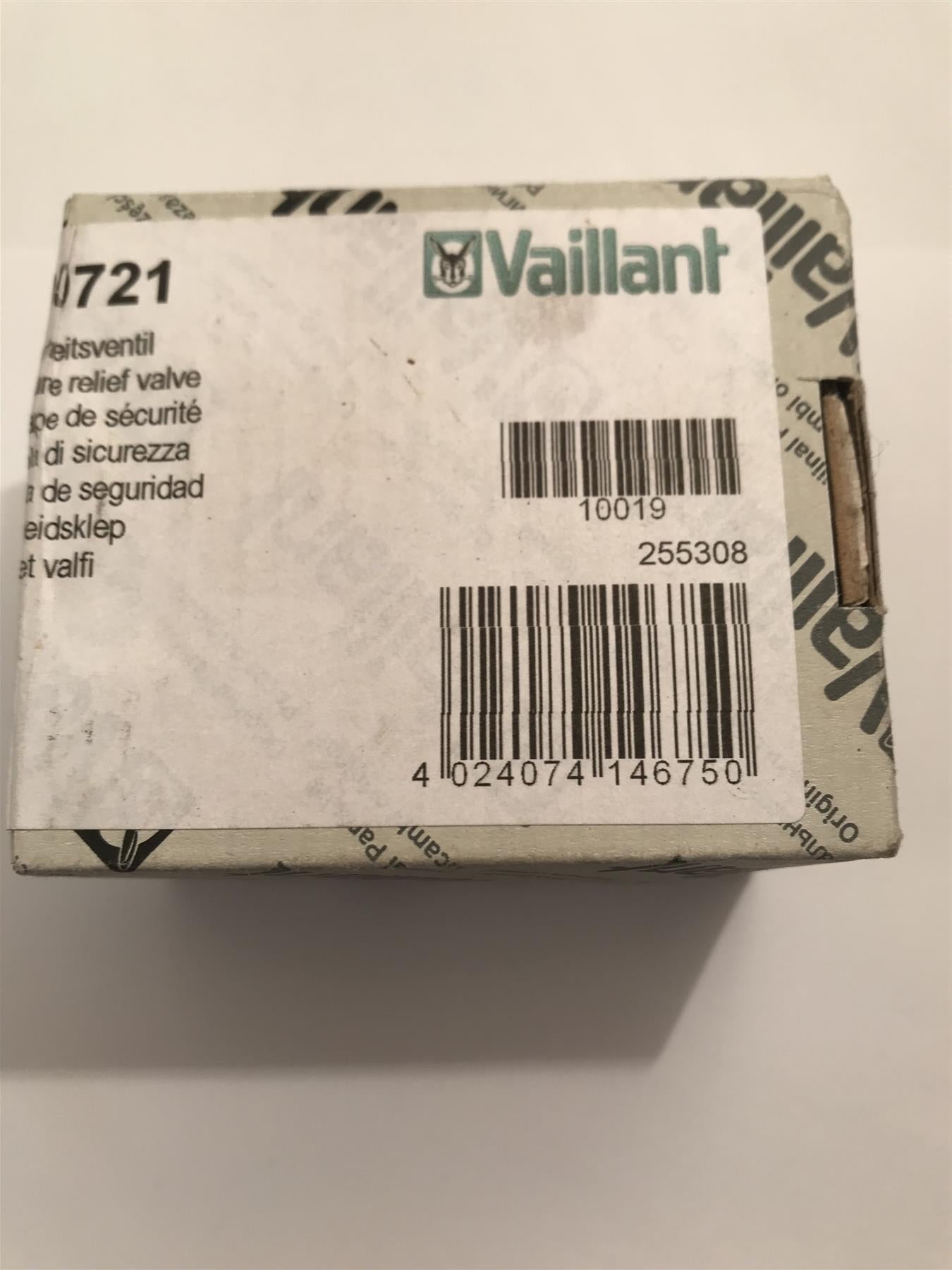 Genuine Vaillant 190721 PRESSURE RELIEF VALVE
