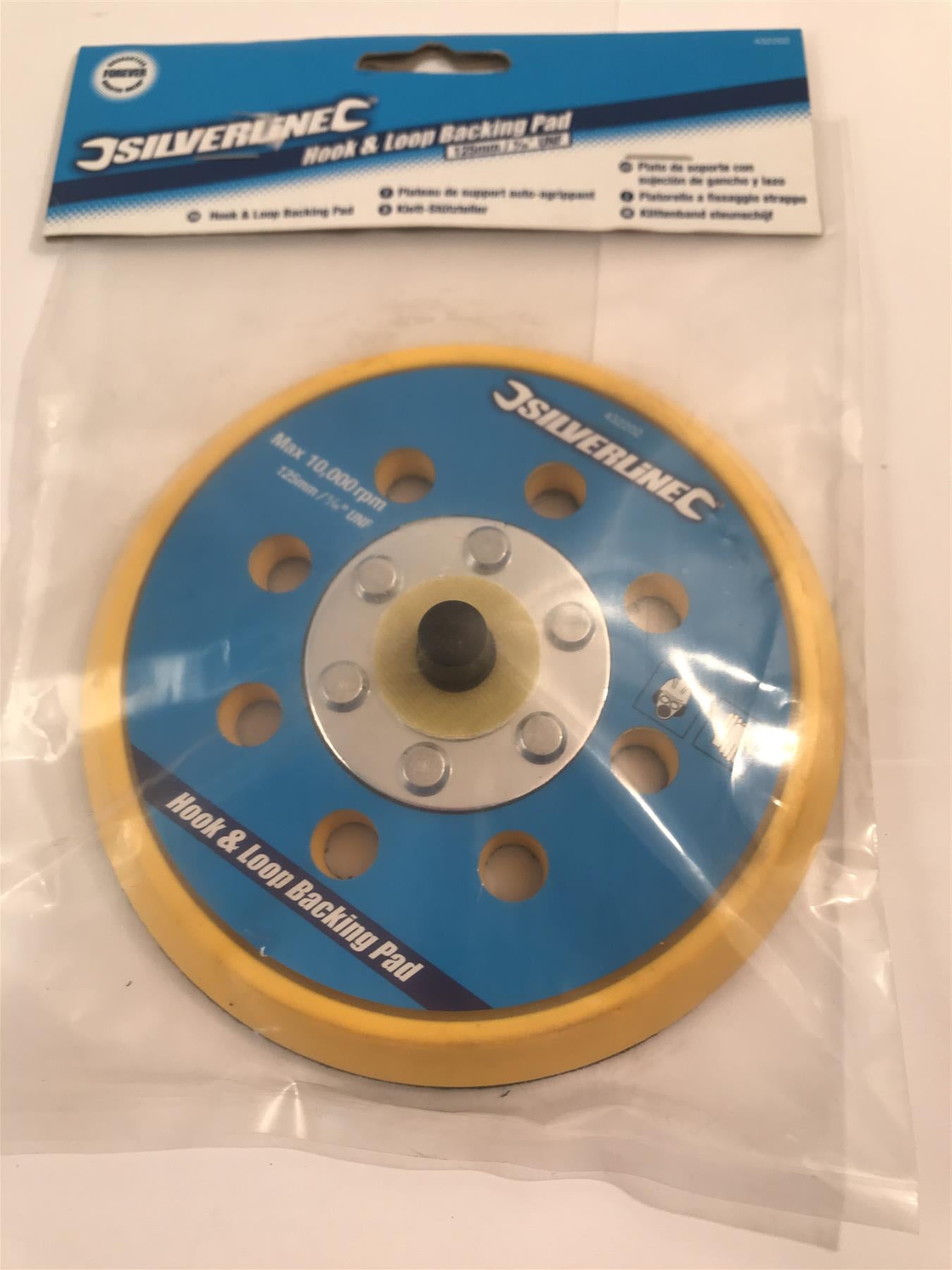 Silverline 432202 Hook and Loop Backing Pad, 125 mm, 5/16 "