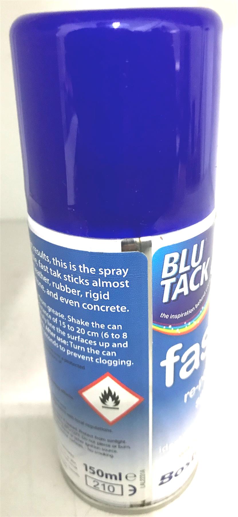 Bostik Blu-Tack Fast Tak Adhesive Spray Can Repositionable 150ml