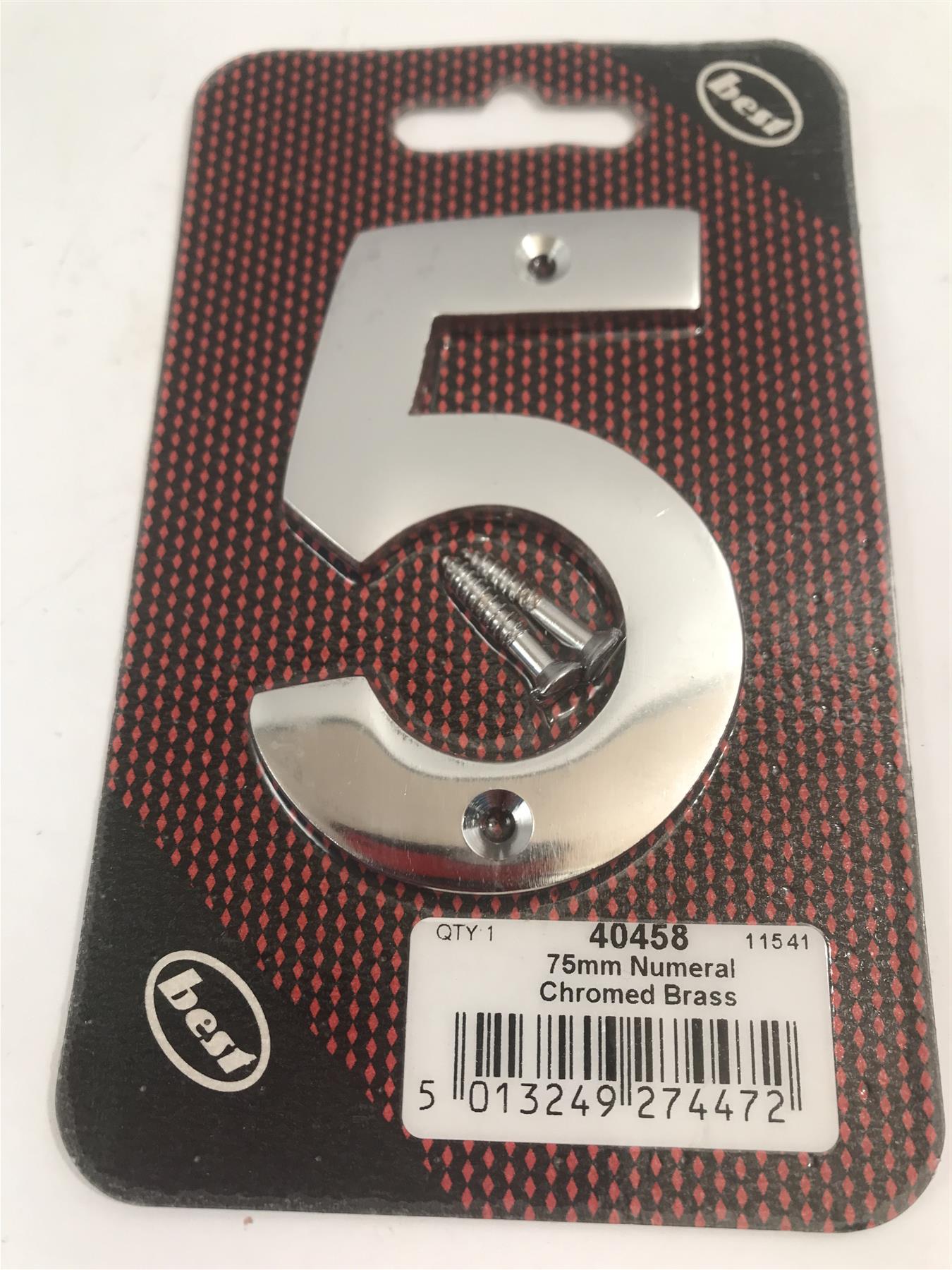 Best 75mm 3" Chromed Brass No. 5  with screws  -   40458