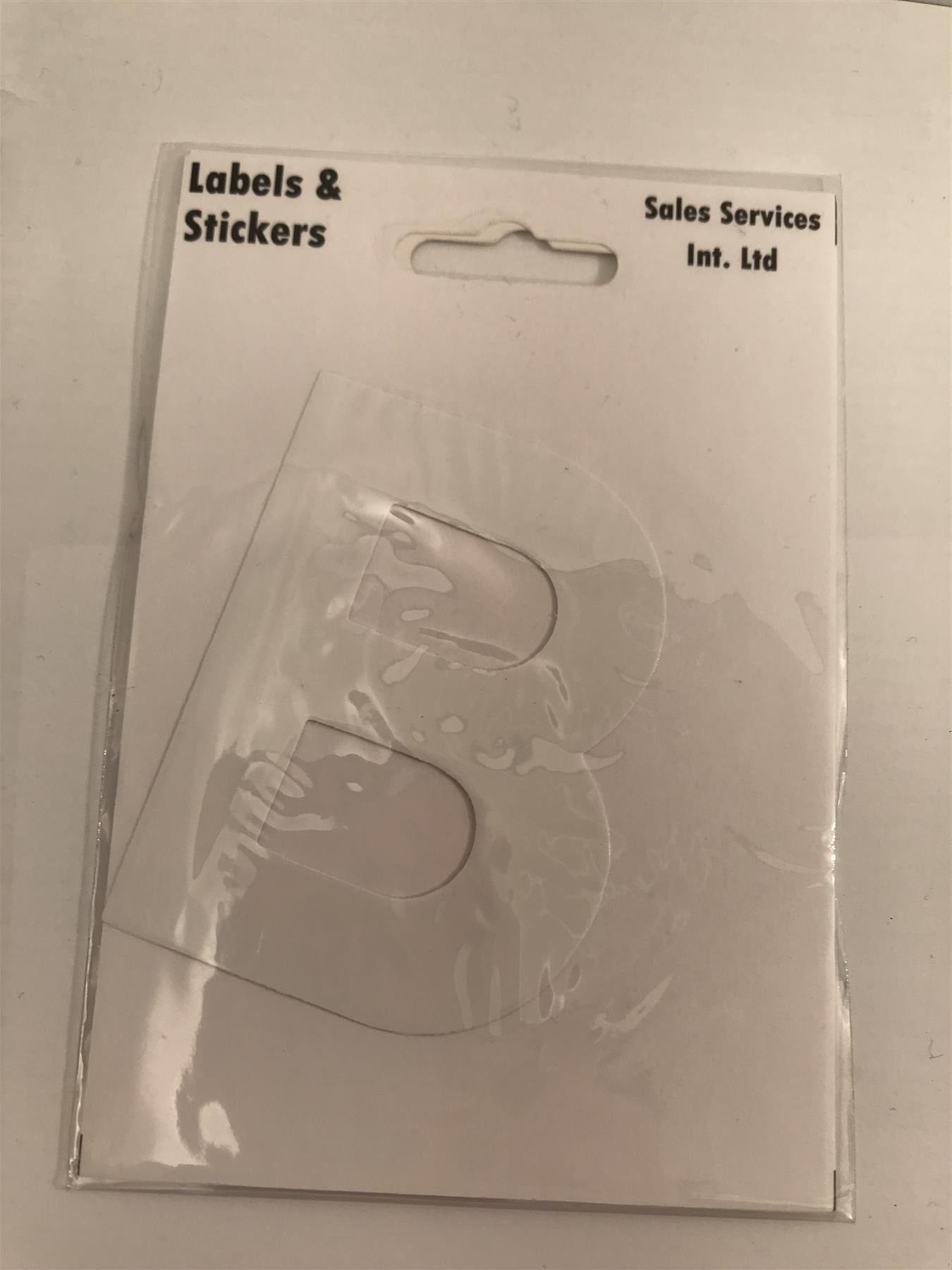 White Letter B Self  Adhesive Waterproof Sticker 8 x 6cm