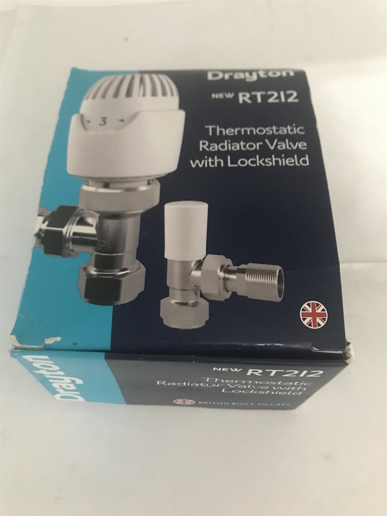 Drayton RT212 Thermostatic 15mm Angled TRV with Lockshield  0809260