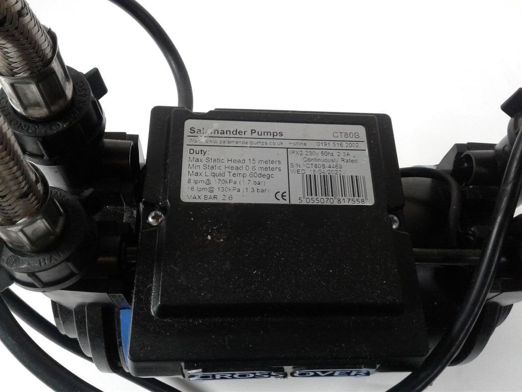 SALAMANDER CT80B BATHROOM PUMP TWIN POSITIVE HEAD 2.6 BAR