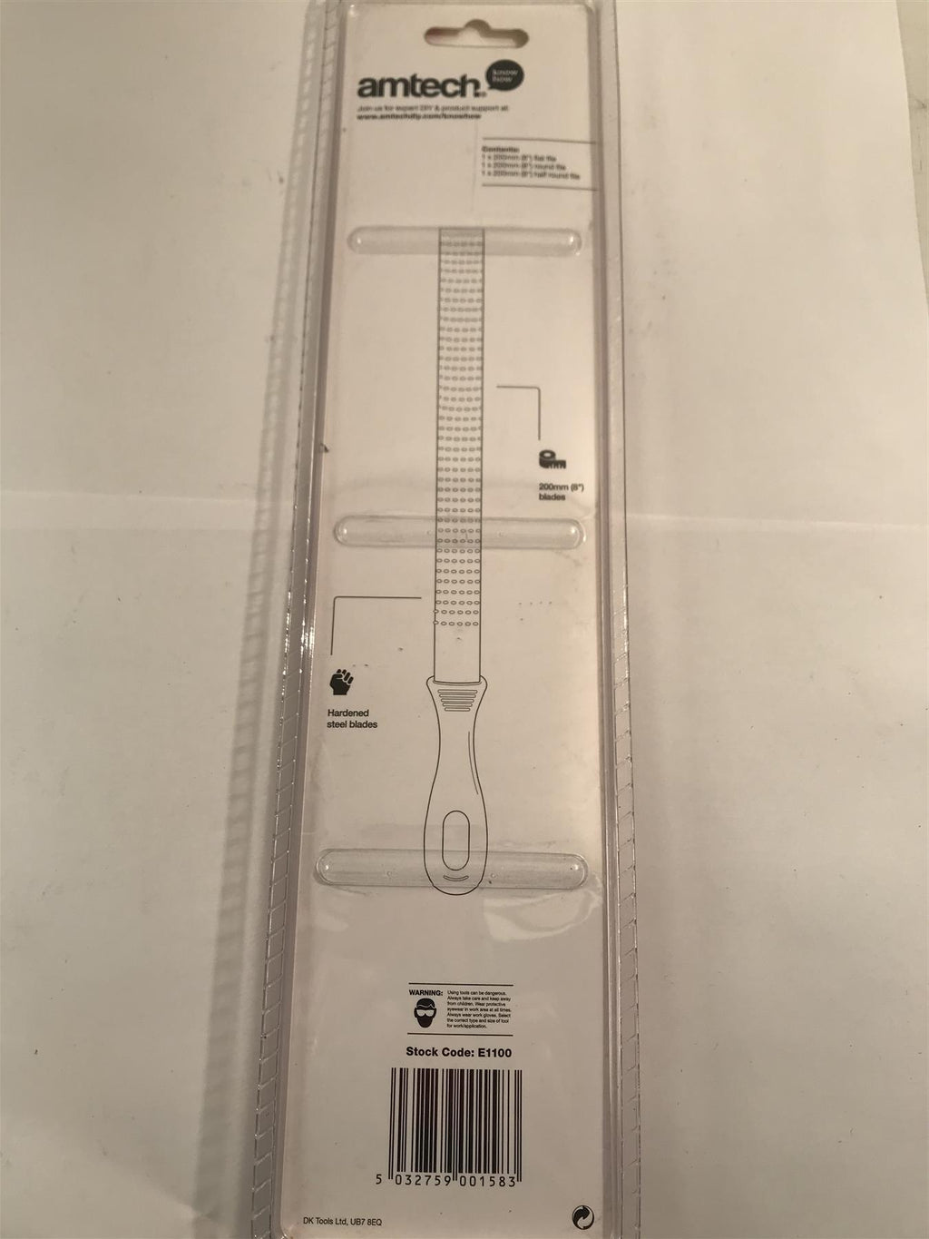 Amtech 3Pc 8" Rasp File Set Hardened Steel Flat, Round and Half Round