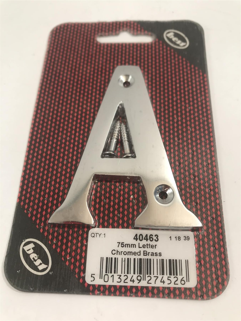 75mm 3"  Chromed Brass Letter A  -  40463
