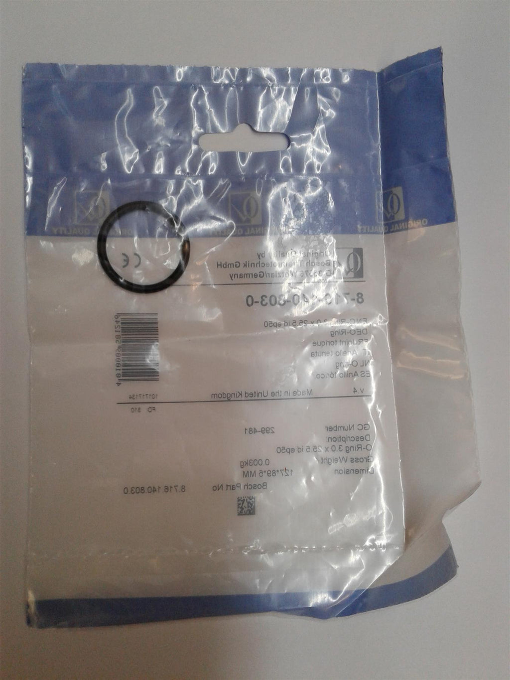 NEW Worchester Bosch O RING 3.0 X 25.5 mm (8-716-140-803-0)