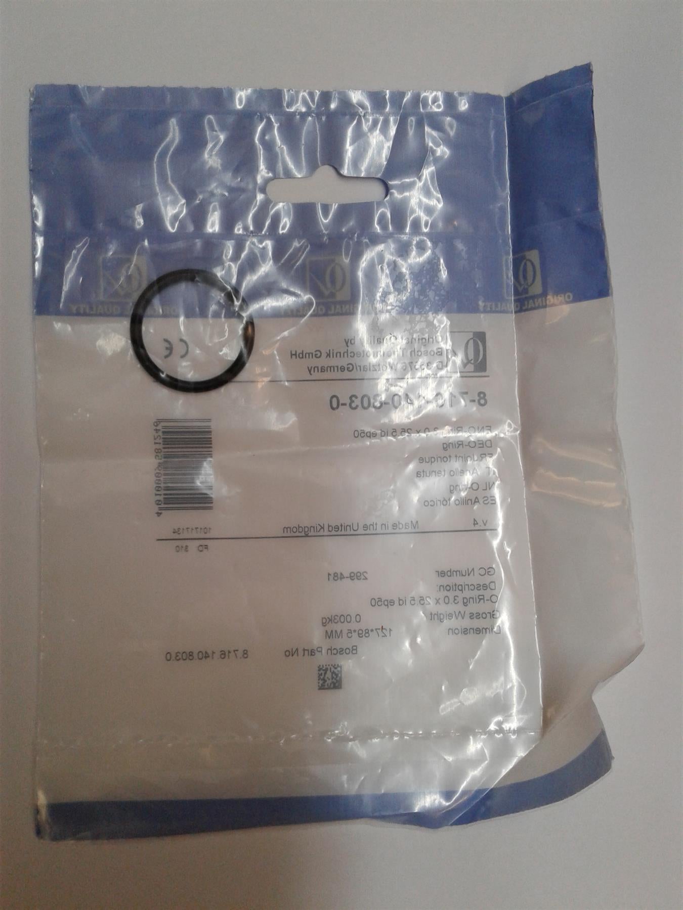 NEW Worchester Bosch O RING 3.0 X 25.5 mm (8-716-140-803-0)