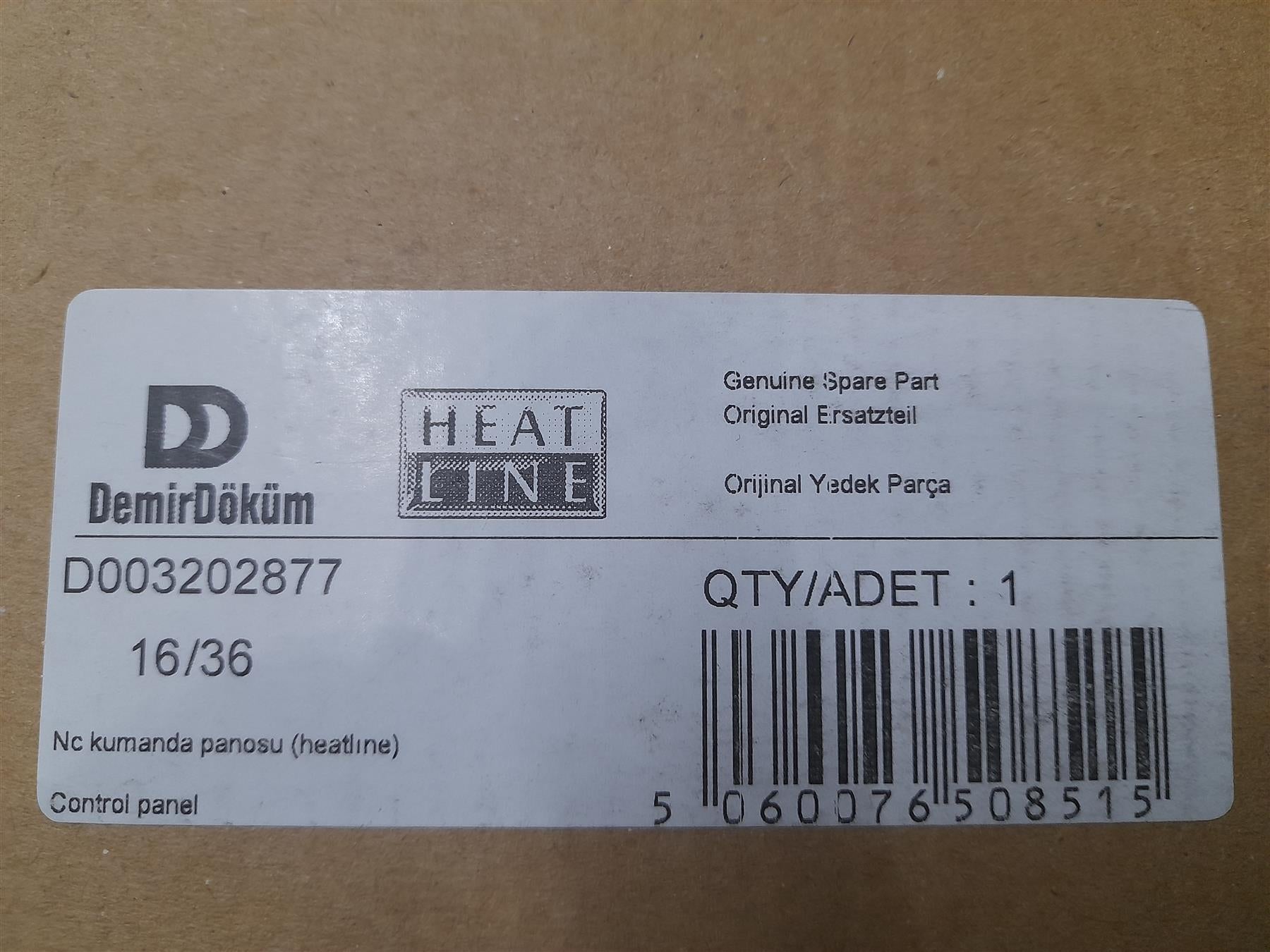 HEATLINE D003202877 CONTROL PANEL