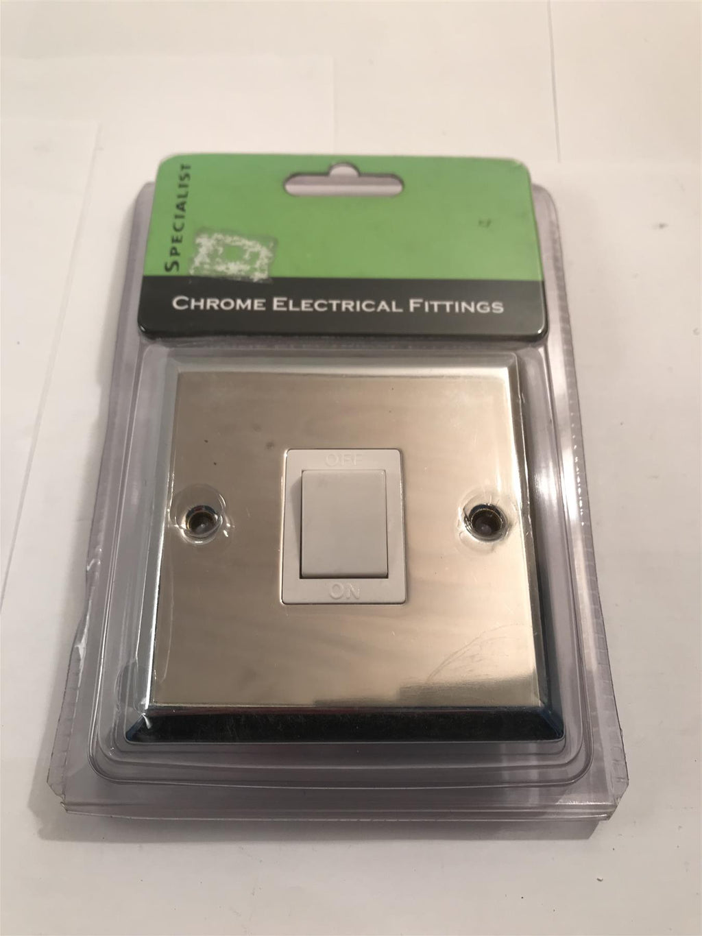 Polished Chrome 20A DP Switch White Insert SEC13W