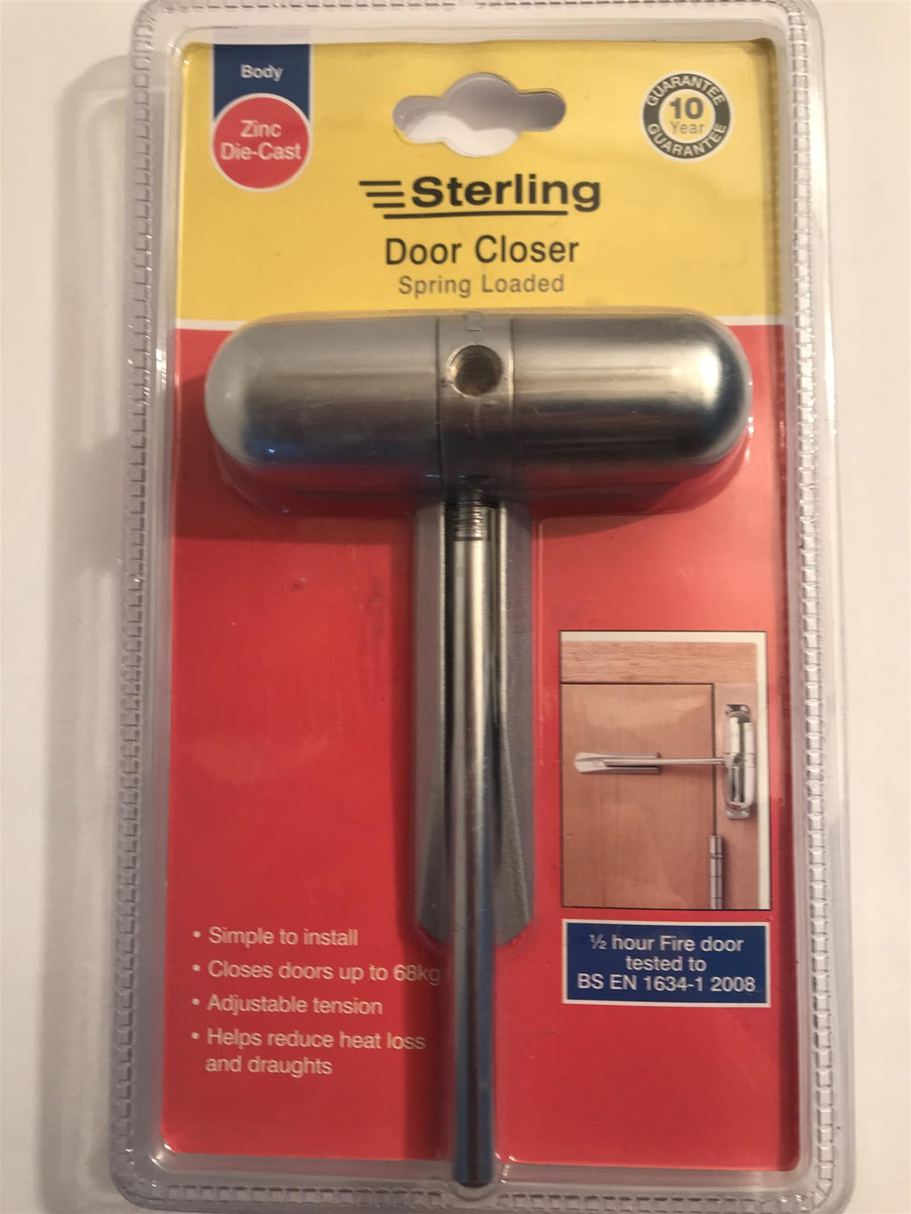 Sterling Spring Loaded Door Closer  Satin Chrome  DCSC217