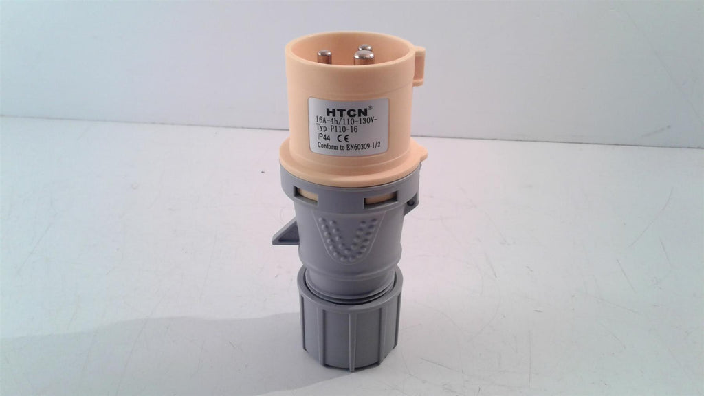 HTCN 16A 110V Yellow 3 Pin Industrial Plug Socket IP44