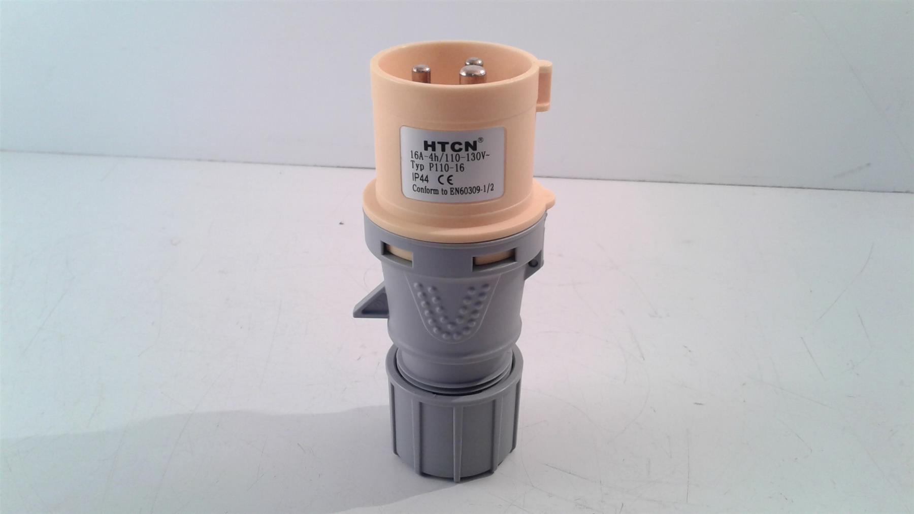 HTCN 16A 110V Yellow 3 Pin Industrial Plug Socket IP44