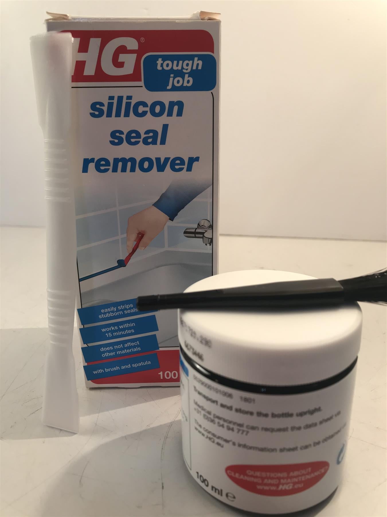 HG Silicon Seal Remover 100ml With FREE Spatula and Brush Easily Removes Seals