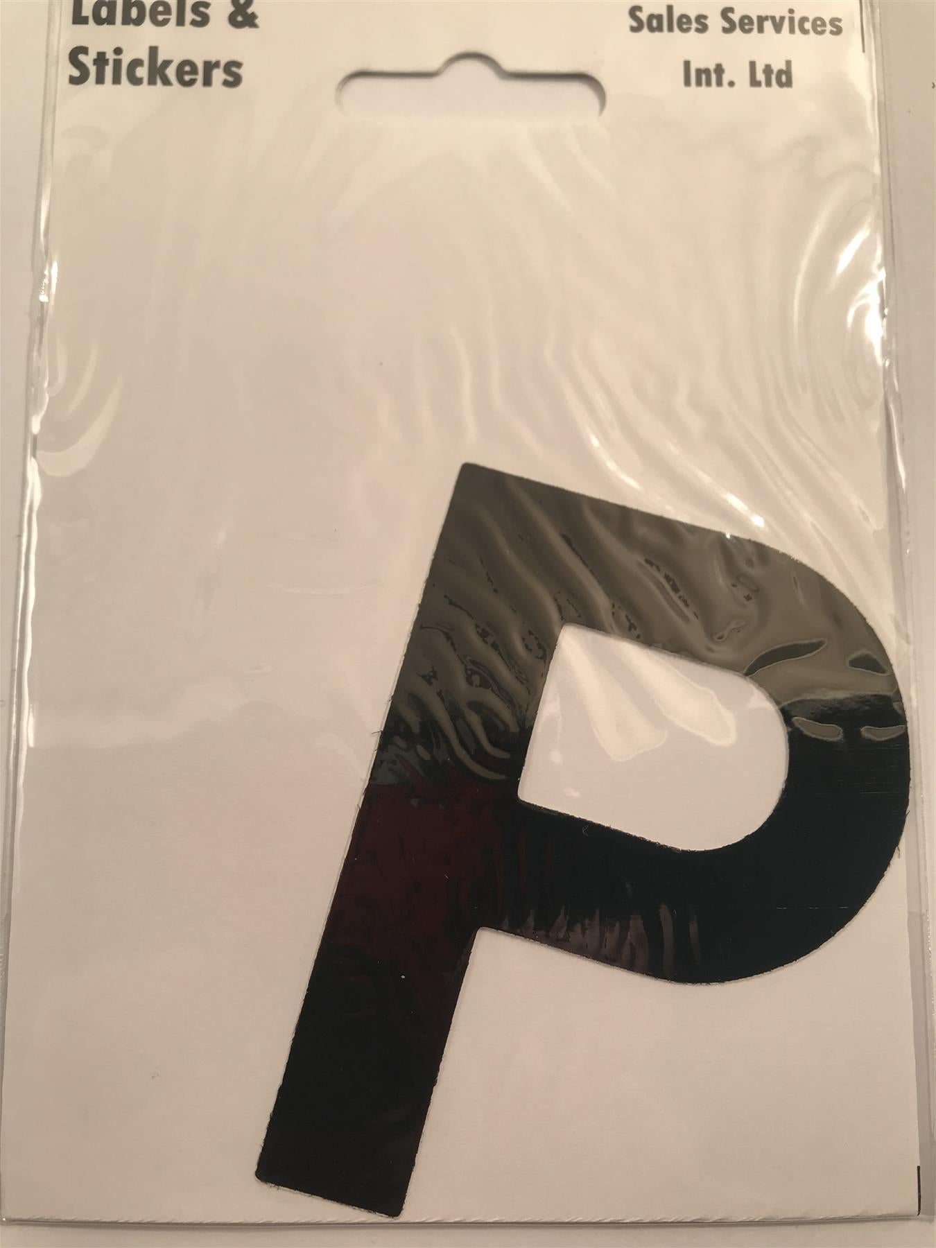 Black Letter P Self Adhesive Waterproof Sticker 8 x 6cm