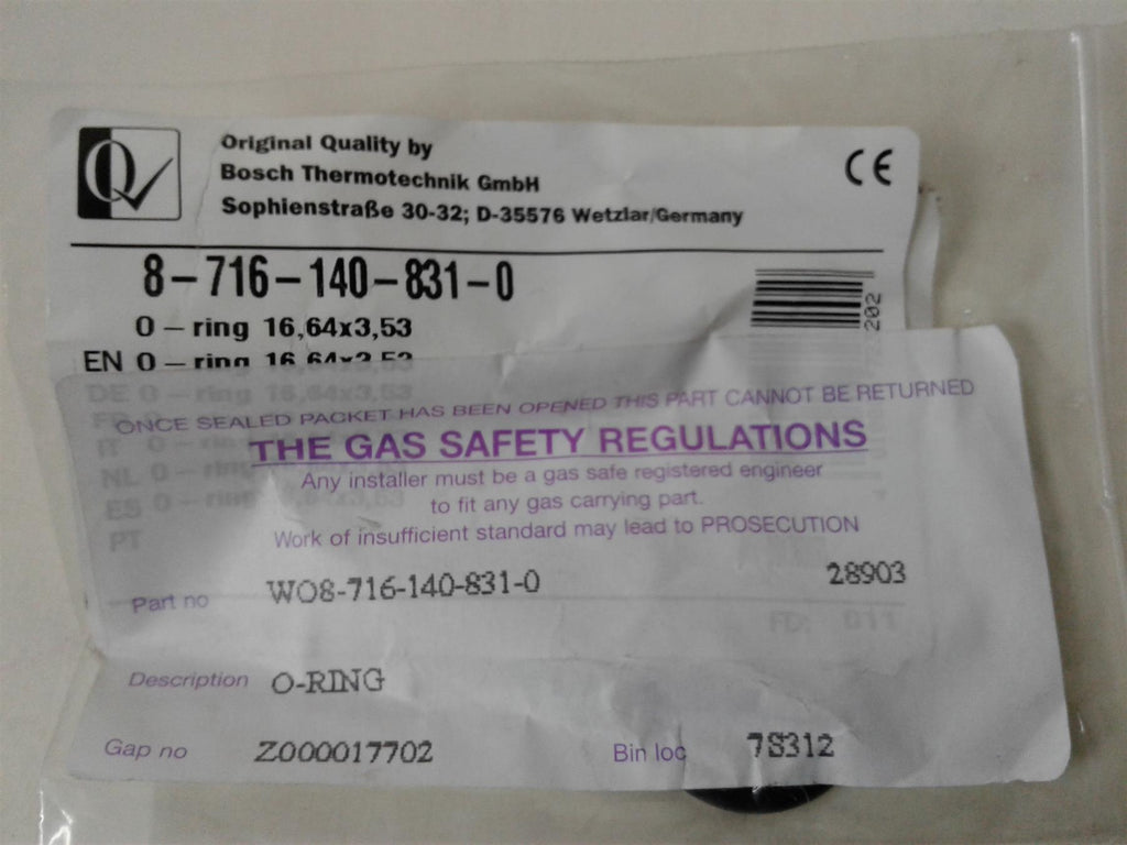 NEW WORCESTER HIGHFLO O RING 16.64X3.53 87161408310 (89X127X5mm)