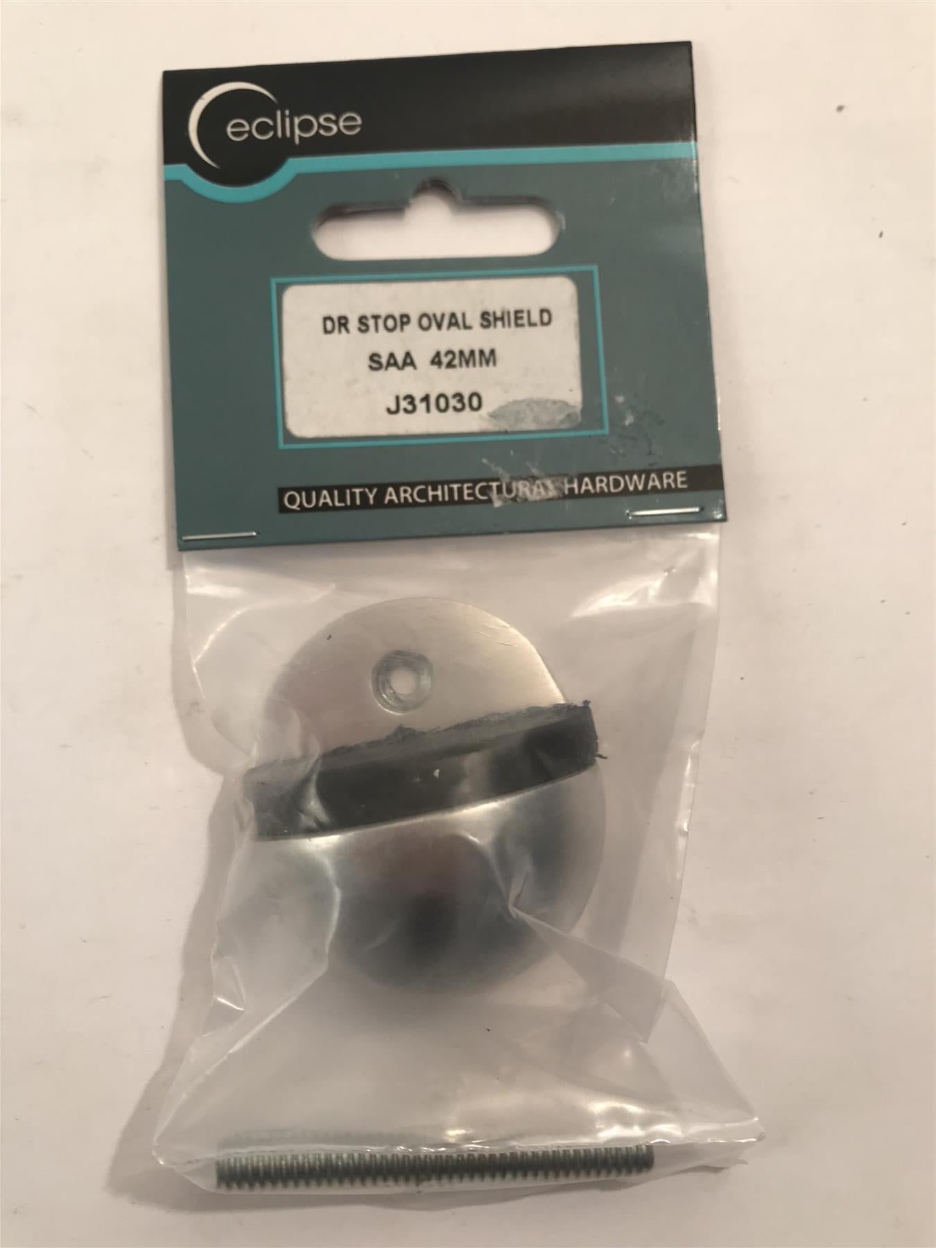 Eclipse Shielded Oval Door Stop Satin Chrome 42mm  J31030