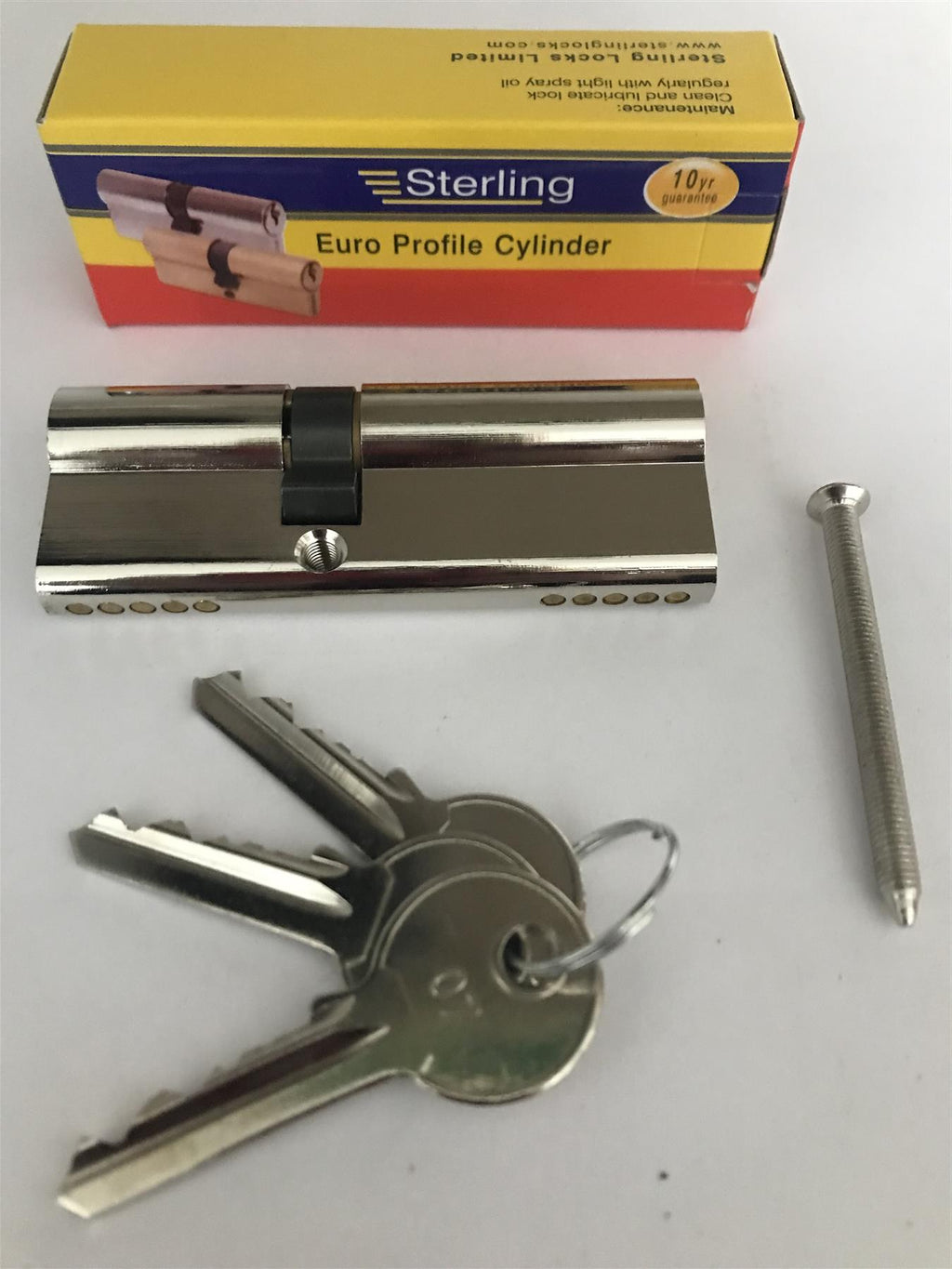 Sterling EPN3550 Double Euro 5 Pin Cylinder 85mm (35x50), Polished Nickel