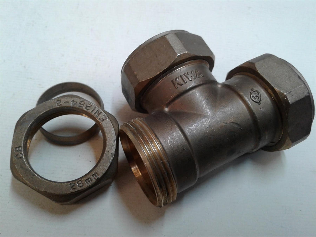 Brass Compression 28mm Equal Tee EN1254-2 BSP CB 543455 (each)