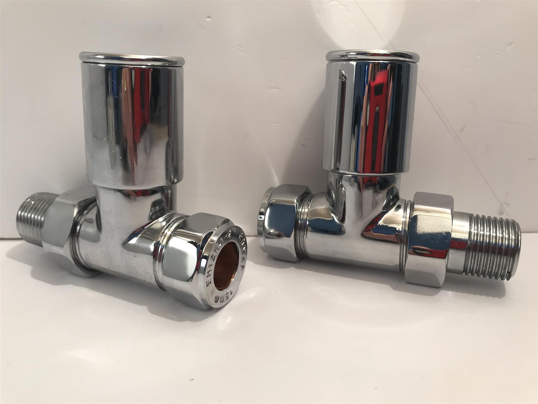 Sphere Chrome Towel Rail Valves Straight 15mm (Pair) UW01804