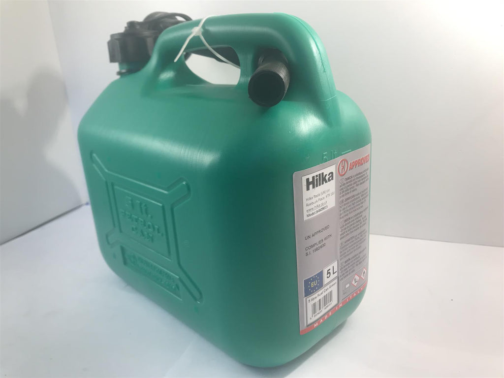 Hilka Plastic 5L Fuel Can Green with Pouring Spout 84809015