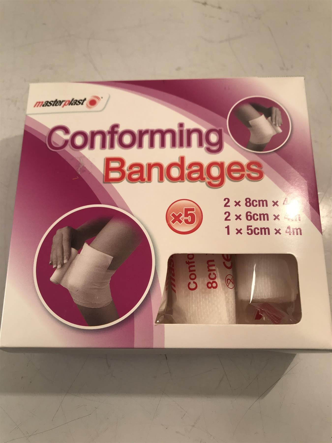 Masterplast Conforming Bandages - 5 Bandages - 3 Different Sizes