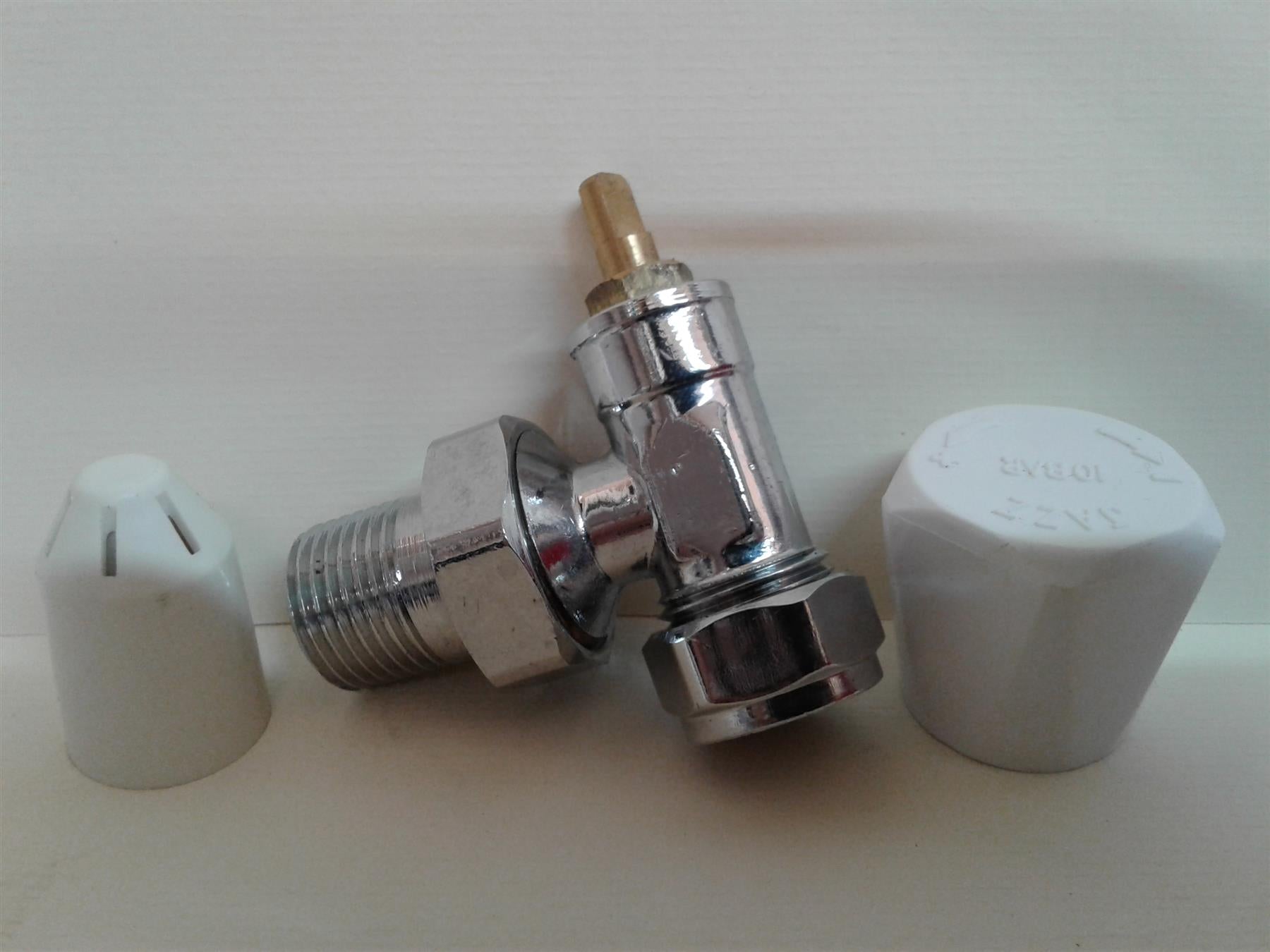 NEW JAZZ 10 ANGLED CHROME RADIATOR VALVE 1/2 15mm