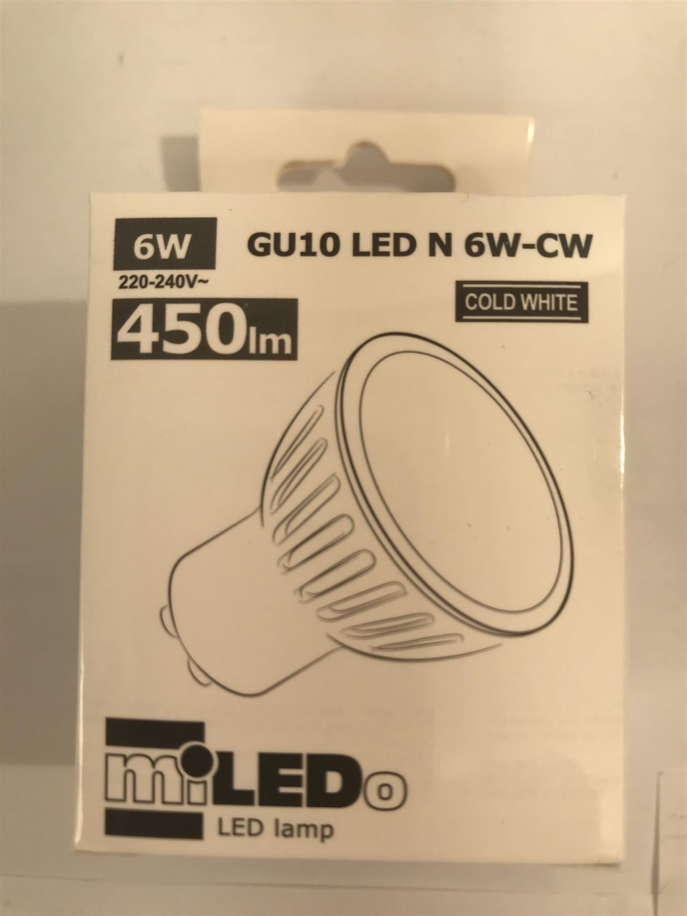 MiLED GU10 LED N 6W-CW 450lm 5300k (Cold White)  31011