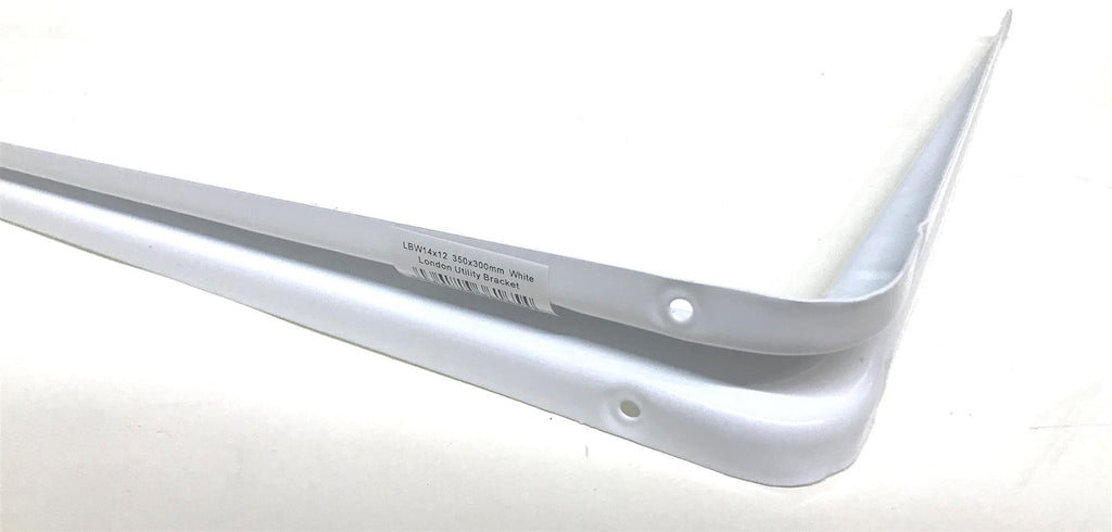 350x300mm 14"x12" Metal Shelf Support London Bracket White Strong Sturdy