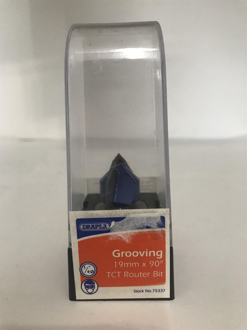 Draper 1/4" Groove 19mm x 90˚ TCT Router Bit 75337