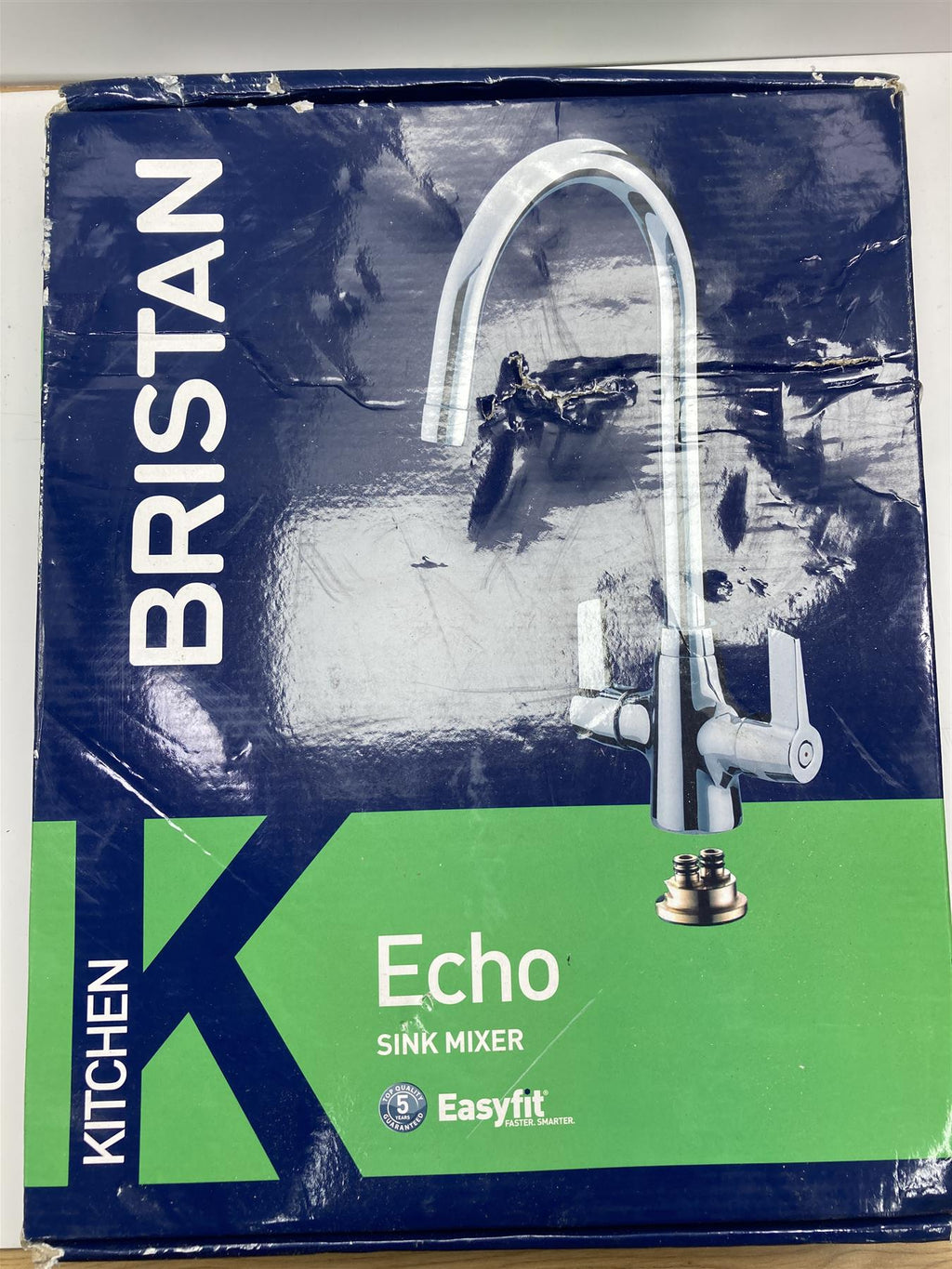 Bristan Echo Kitchen Sink Mixer Tap Double Lever Modern EasyFit Chrome