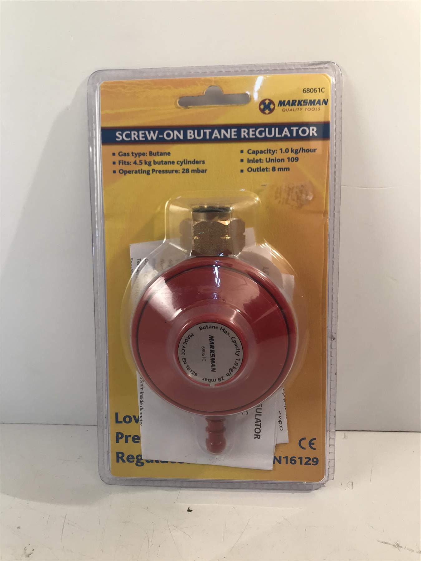 Marksman Screw-On Butane Regulator, Fits 4.5kg Cylinders 68061C