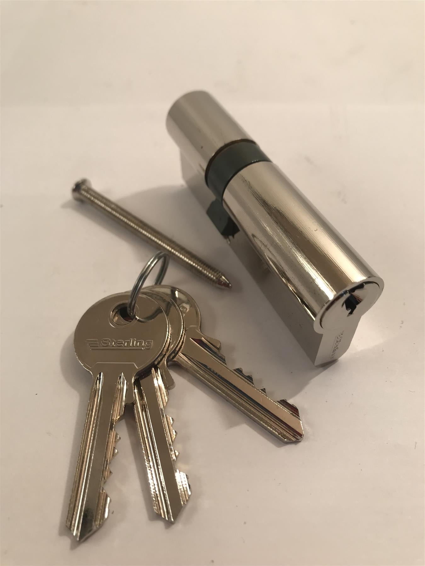 Sterling EPN3045 Double Euro 5 Pin Cylinder 75mm (30x45), Polished Nickel