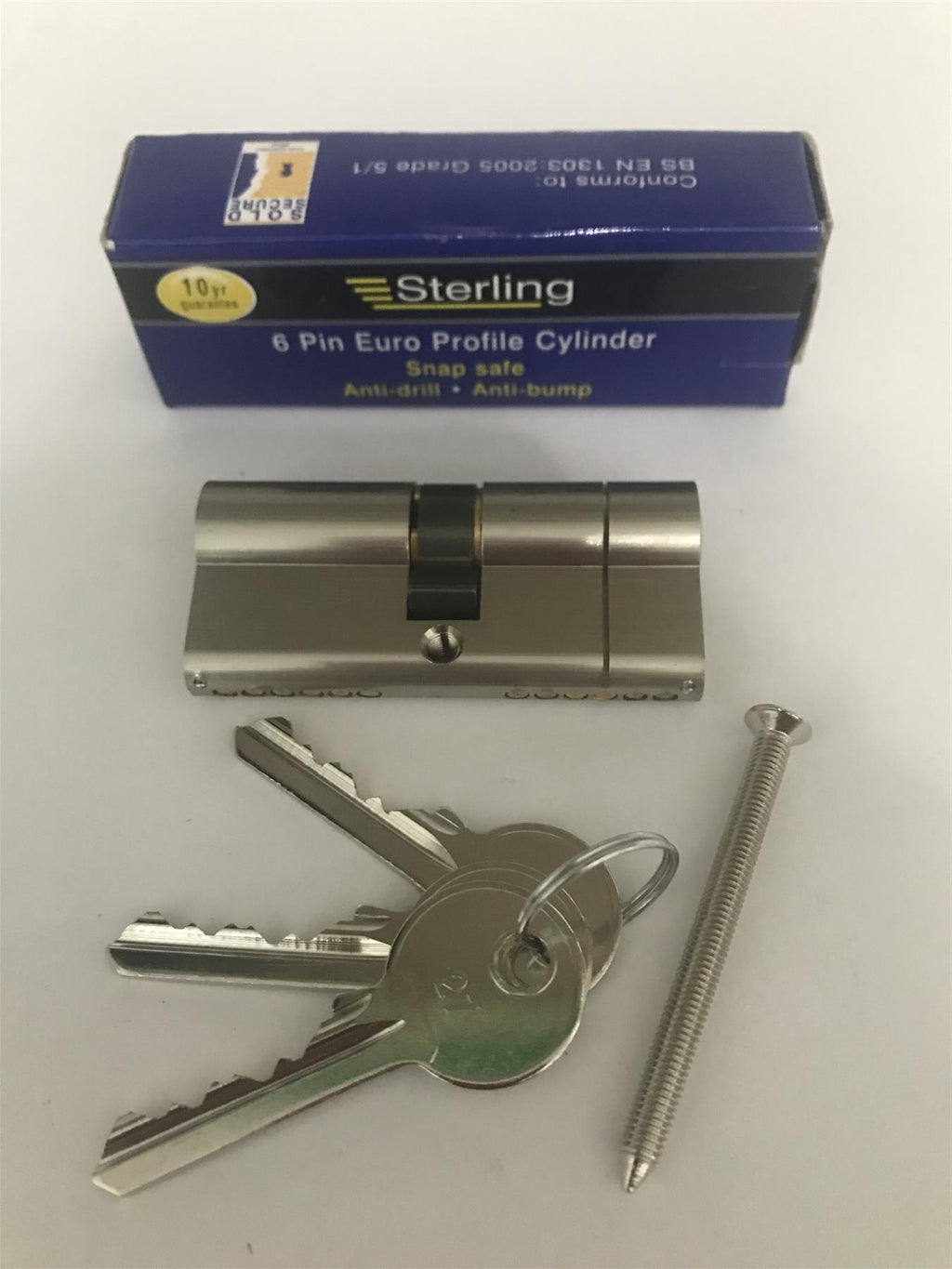 Sterling EPN3535H Euro Profile  6 Pin Cylinder 70mm (35x35), Satin Nickel